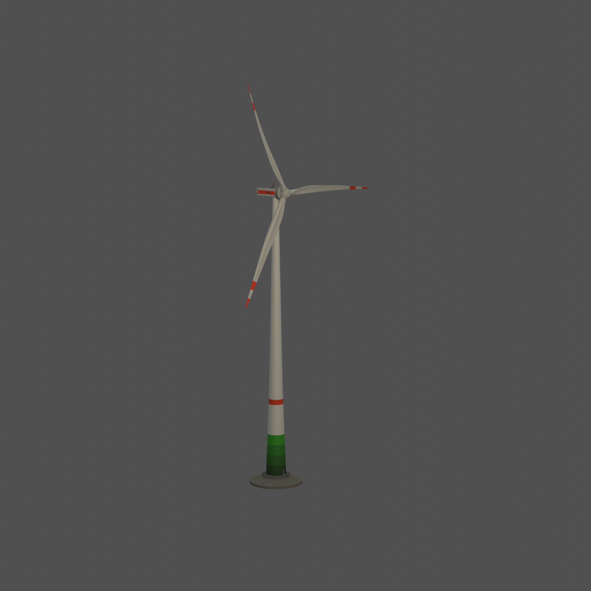Wind turbine E1 H-160 RD 138m Animation and Foundation Low-poly 3D model_55
