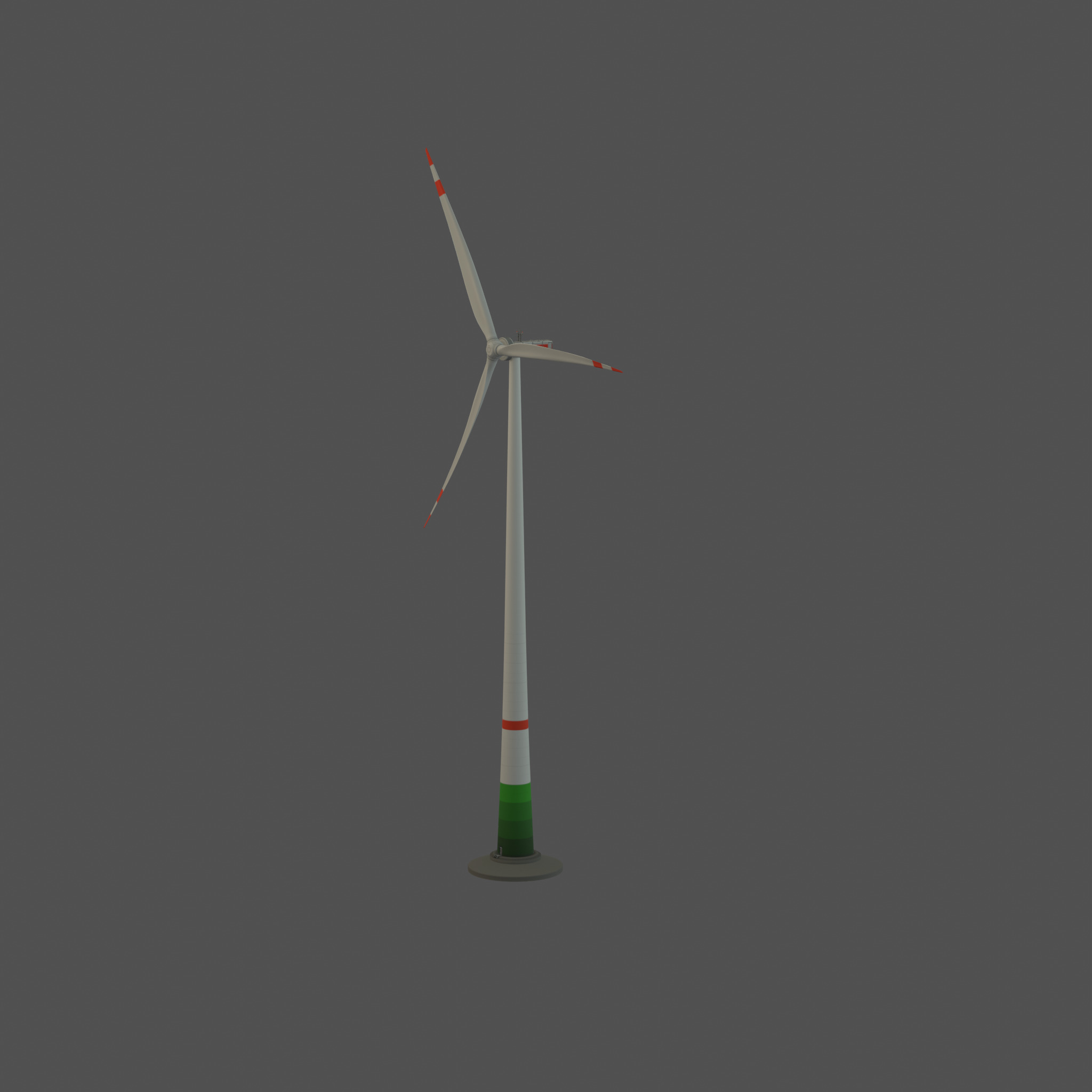 Wind turbine E1 H-160 RD 138m Animation and Foundation Low-poly 3D model_69