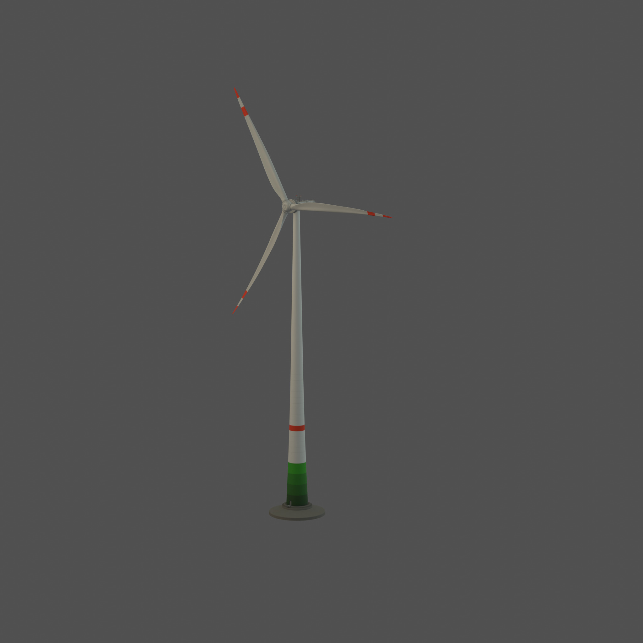 Wind turbine E1 H-160 RD 138m Animation and Foundation Low-poly 3D model_67