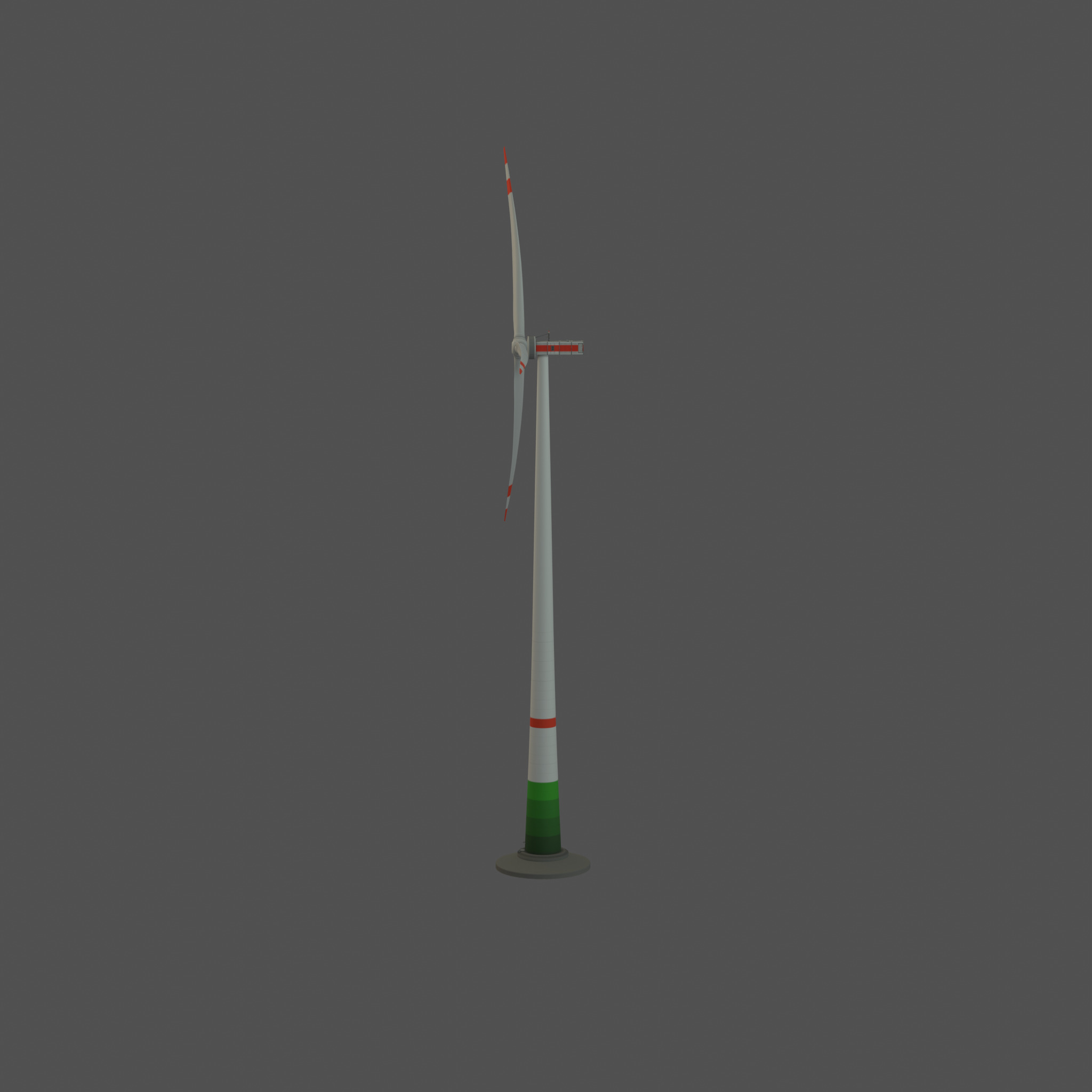 Wind turbine E1 H-160 RD 138m Animation and Foundation Low-poly 3D model_24