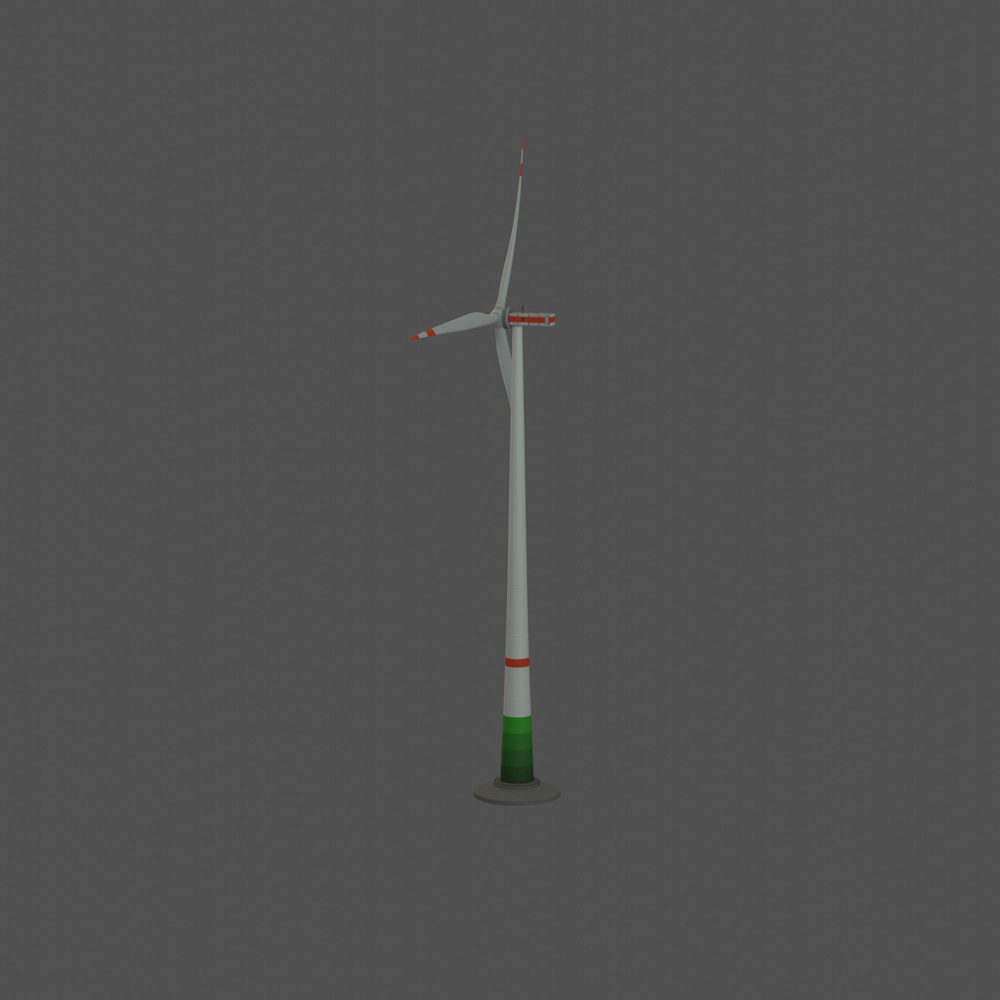 Wind turbine E1 H-160 RD 138m Animation and Foundation Low-poly 3D model_27