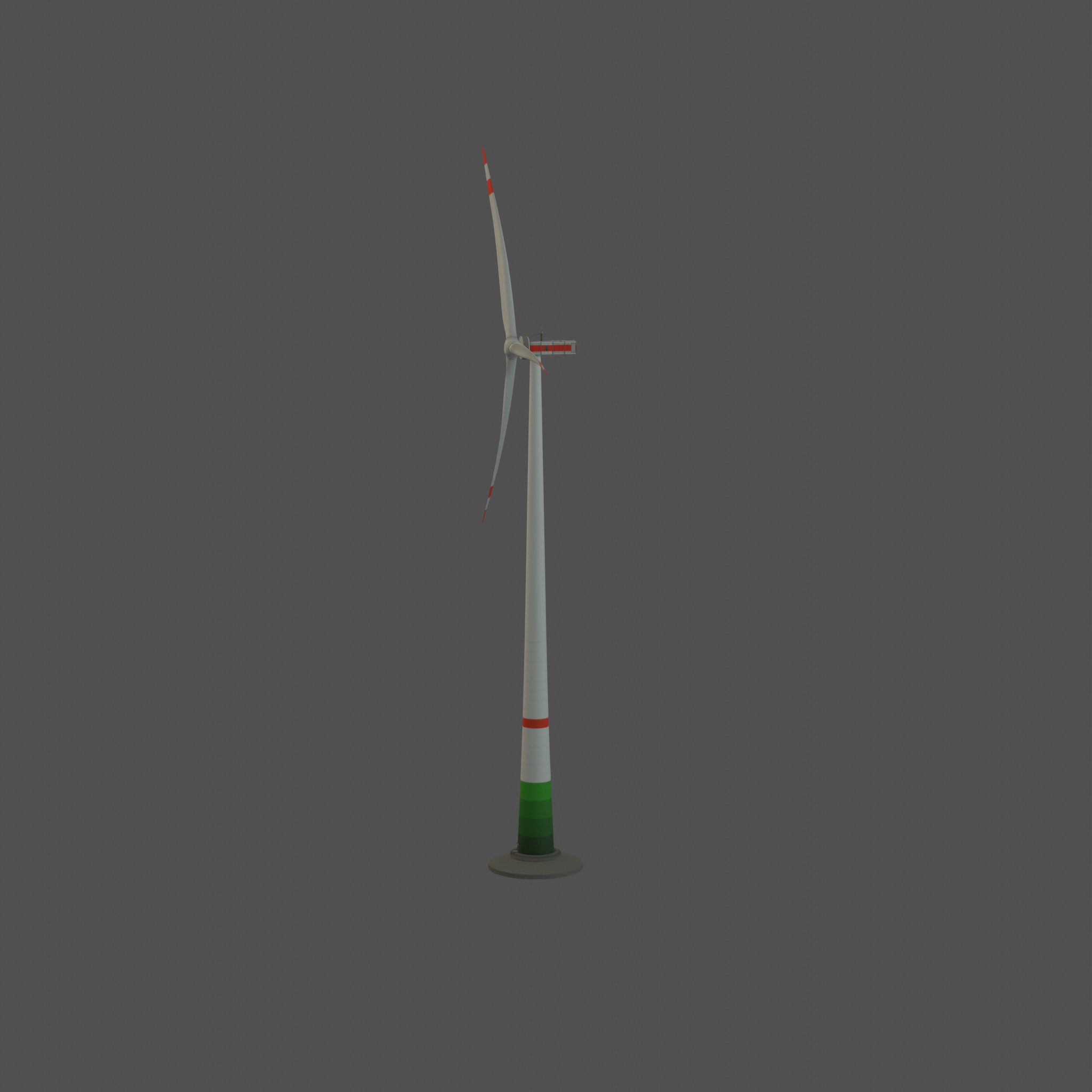 Wind turbine E1 H-160 RD 138m Animation and Foundation Low-poly 3D model_23