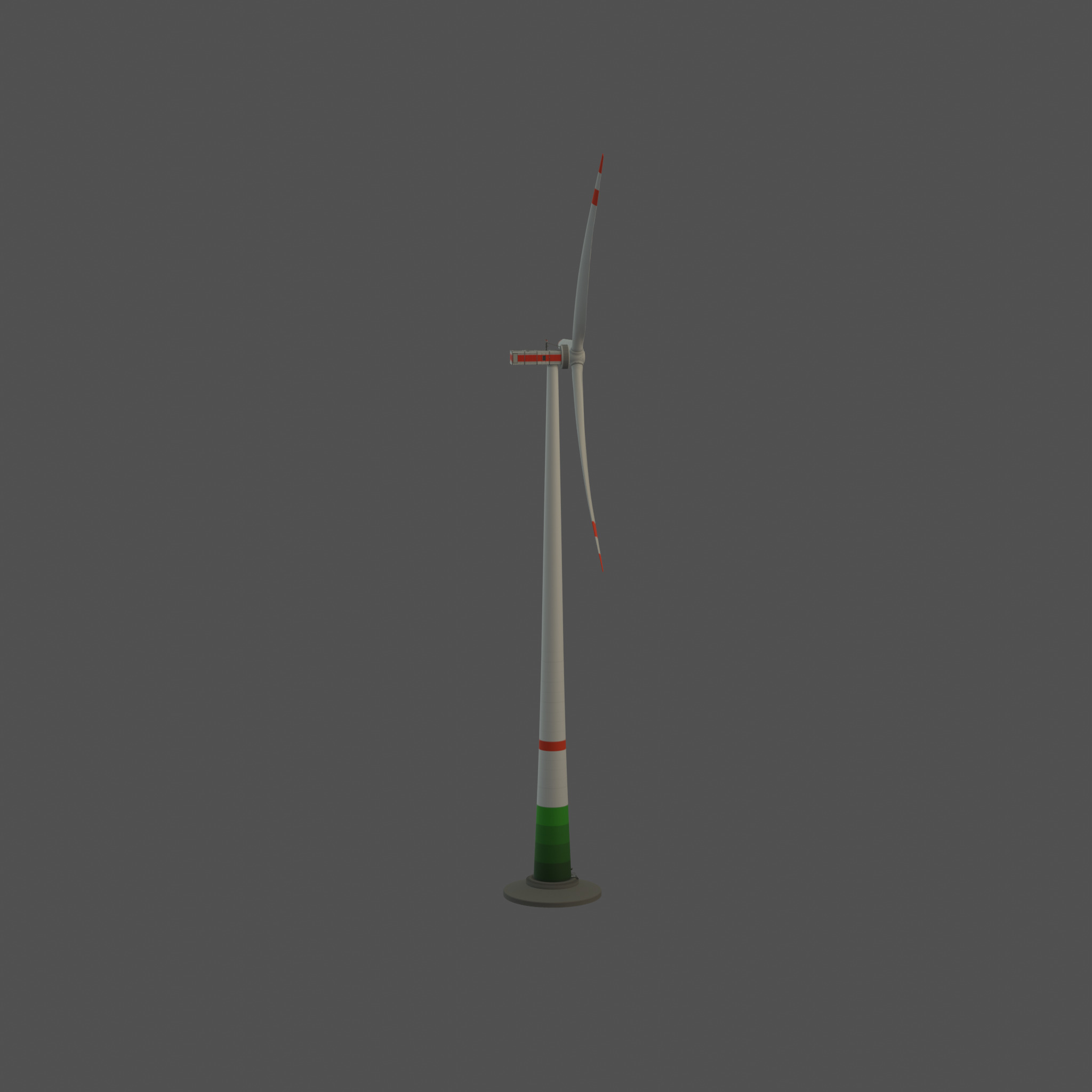 Wind turbine E1 H-160 RD 138m Animation and Foundation Low-poly 3D model_48