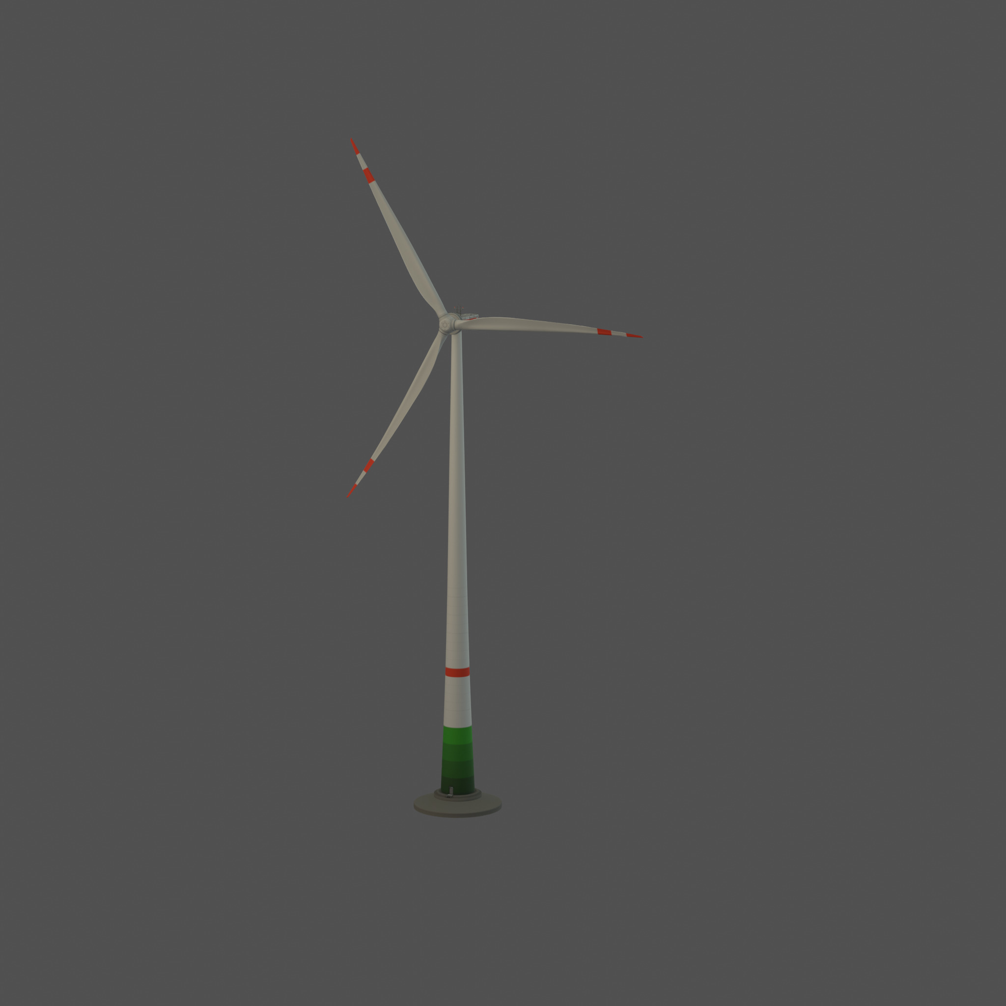 Wind turbine E1 H-160 RD 138m Animation and Foundation Low-poly 3D model_54