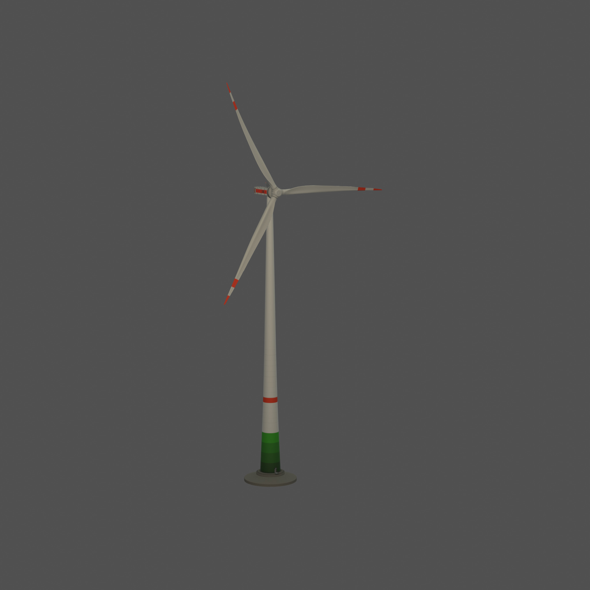 Wind turbine E1 H-160 RD 138m Animation and Foundation Low-poly 3D model_57