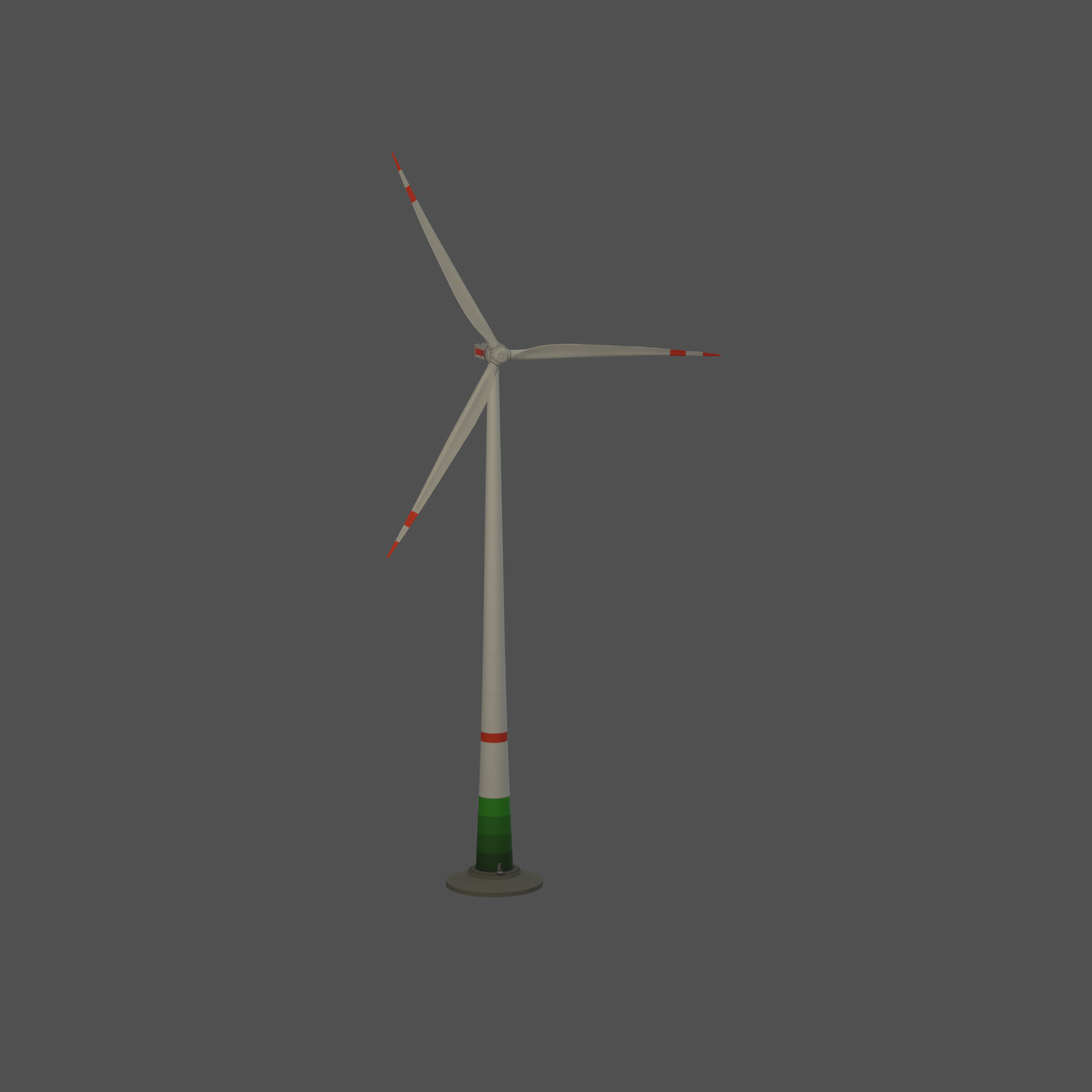 Wind turbine E1 H-160 RD 138m Animation and Foundation Low-poly 3D model_59