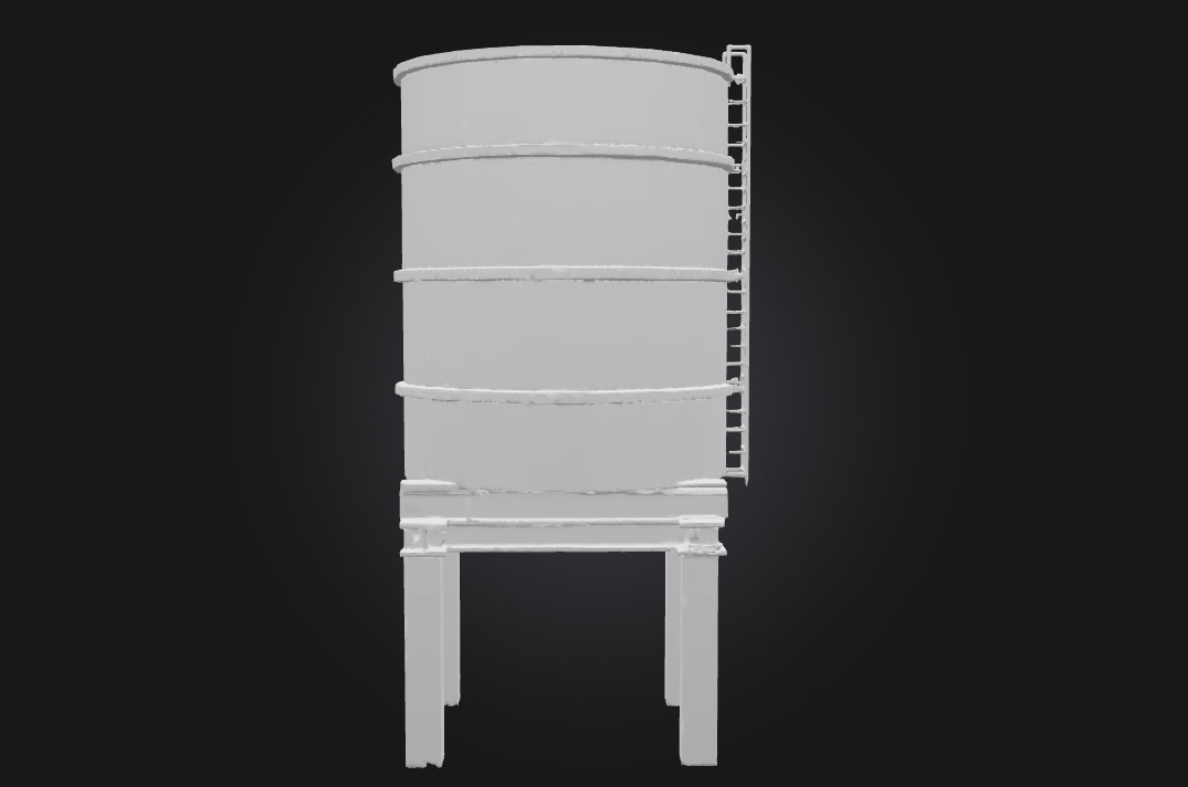 Reservoir Tower  Elevated Utility with Industrial Character 3D model_6
