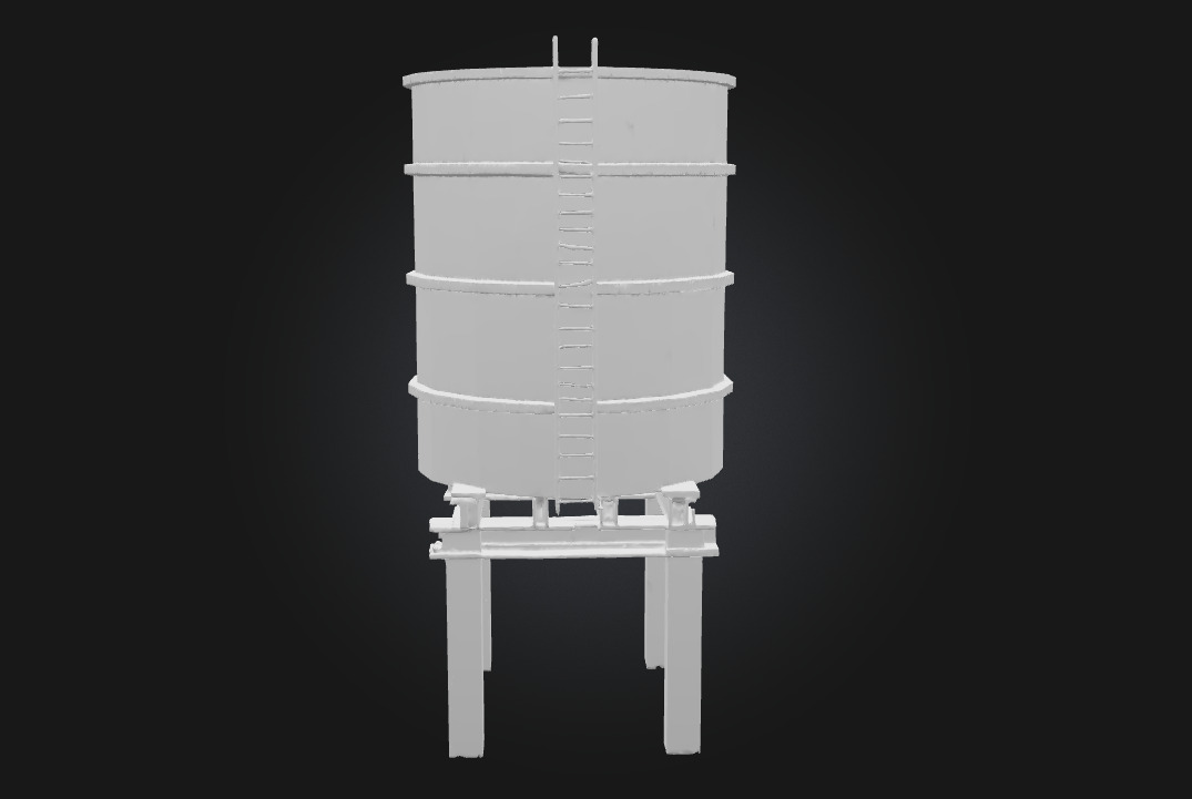 Reservoir Tower  Elevated Utility with Industrial Character 3D model_5