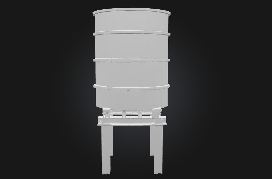 Reservoir Tower  Elevated Utility with Industrial Character 3D model_7