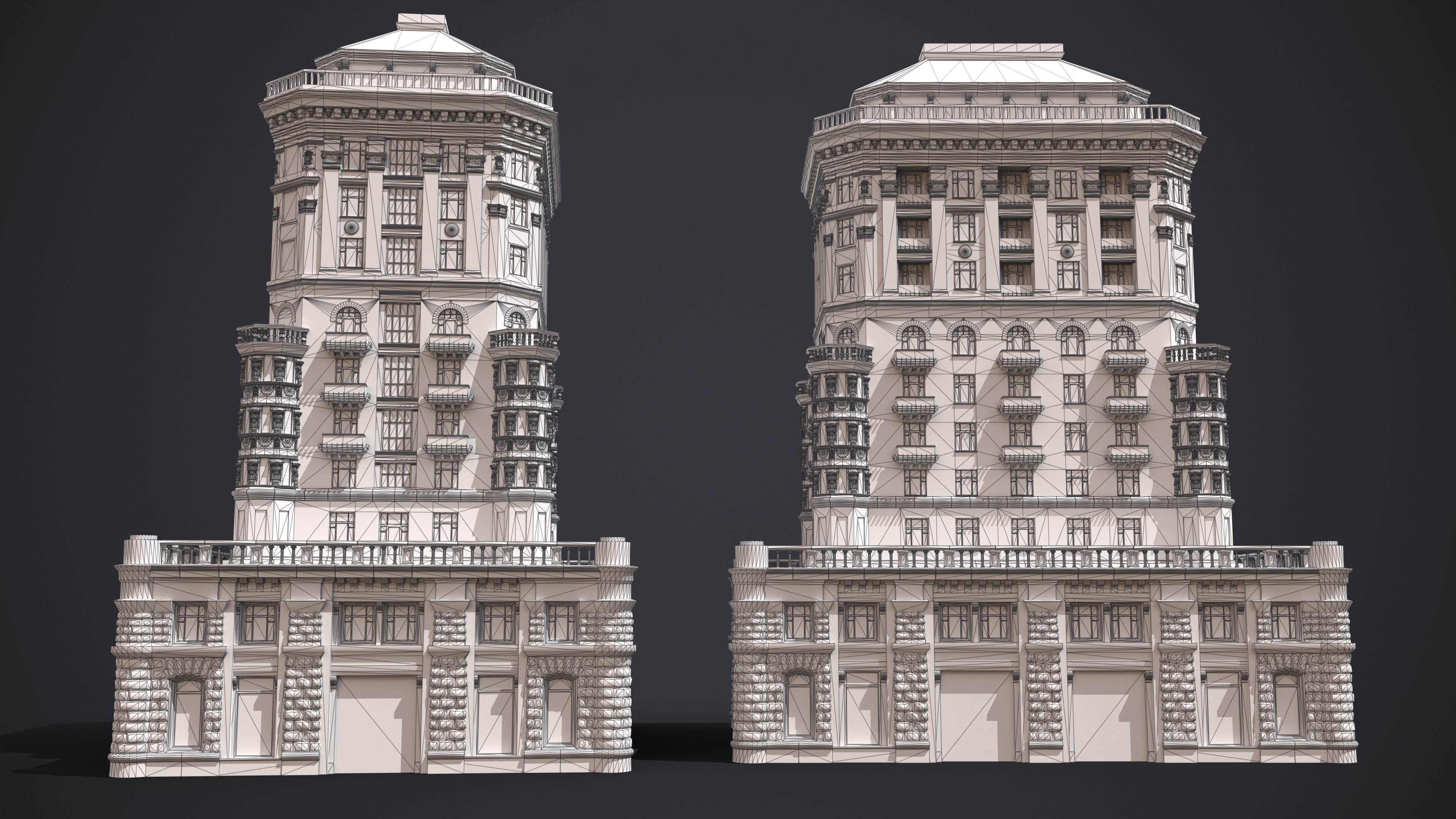 Stalinist Architecture Low-poly 3D model_12