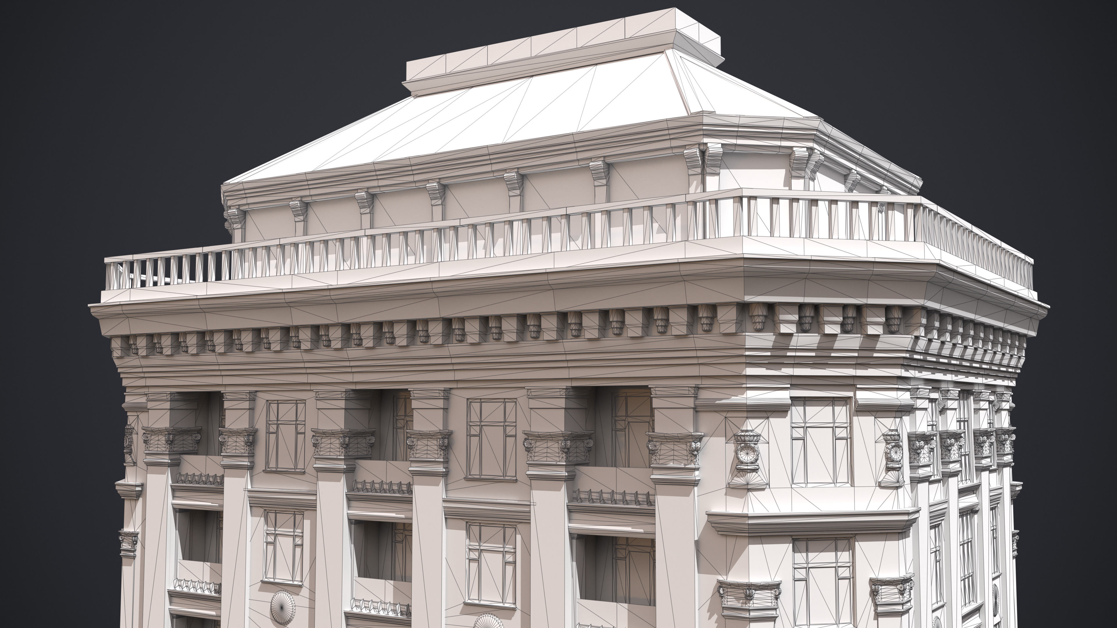Stalinist Architecture Low-poly 3D model_13