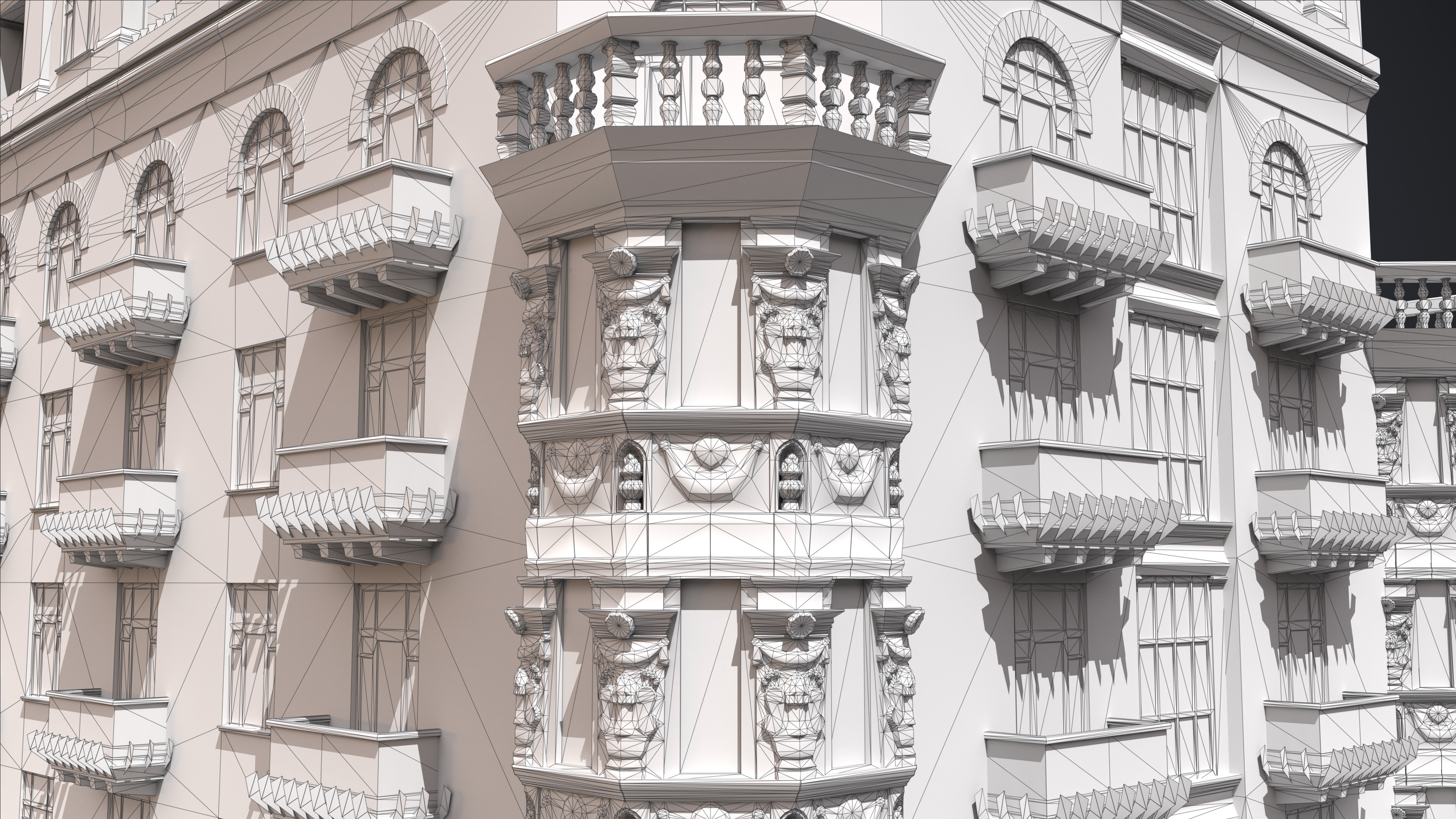 Stalinist Architecture Low-poly 3D model_15