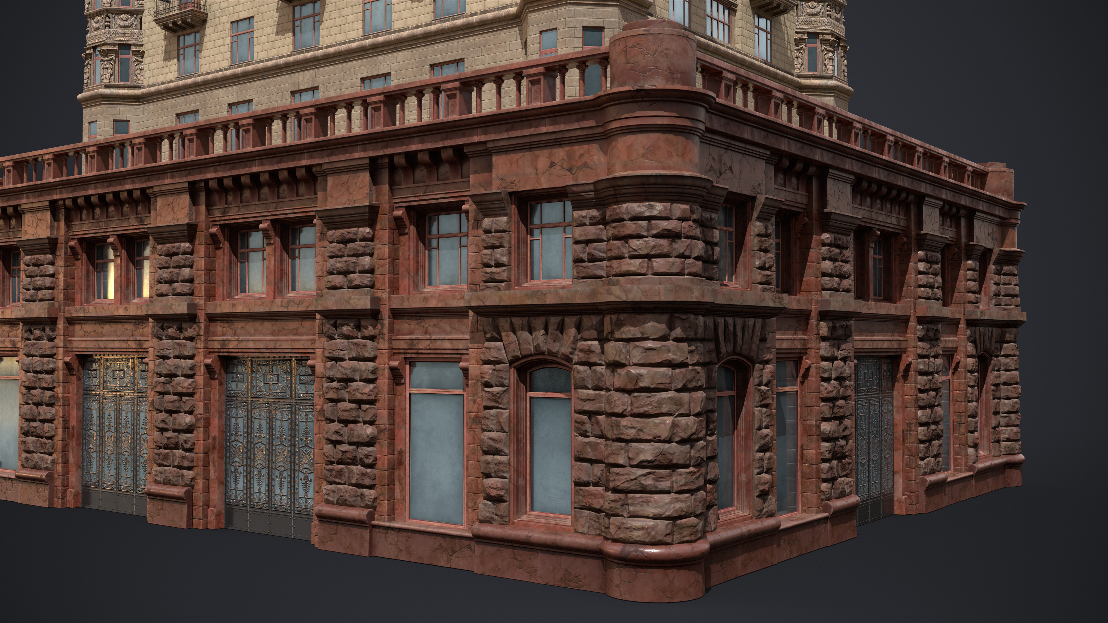 Stalinist Architecture Low-poly 3D model_10