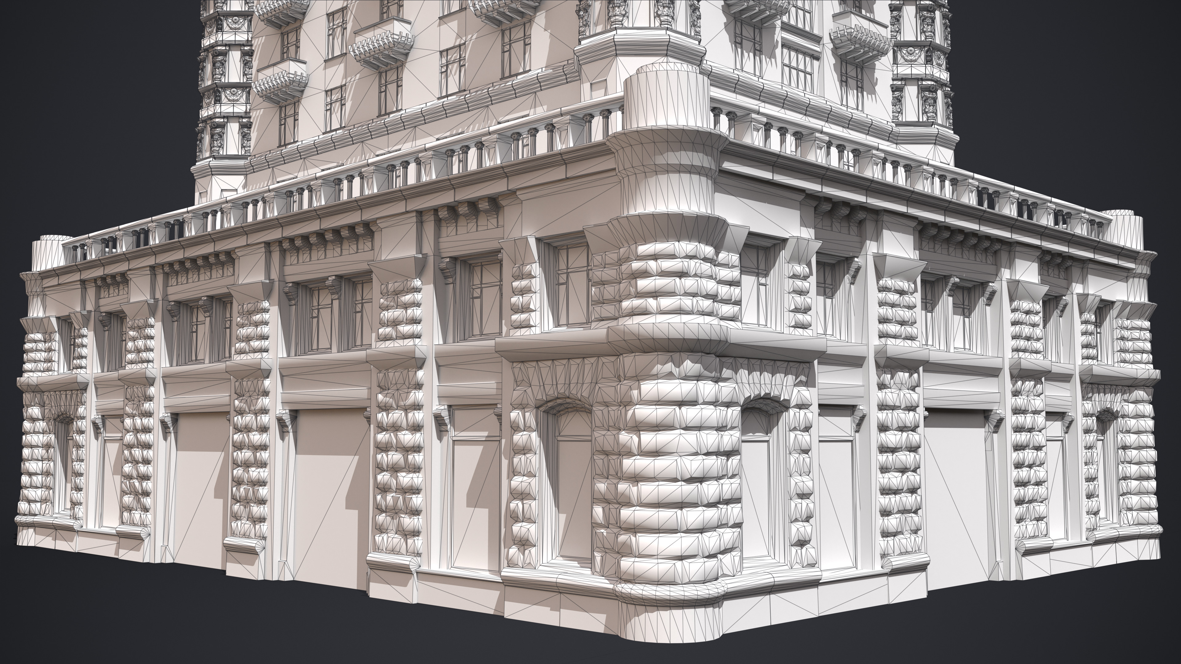 Stalinist Architecture Low-poly 3D model_16