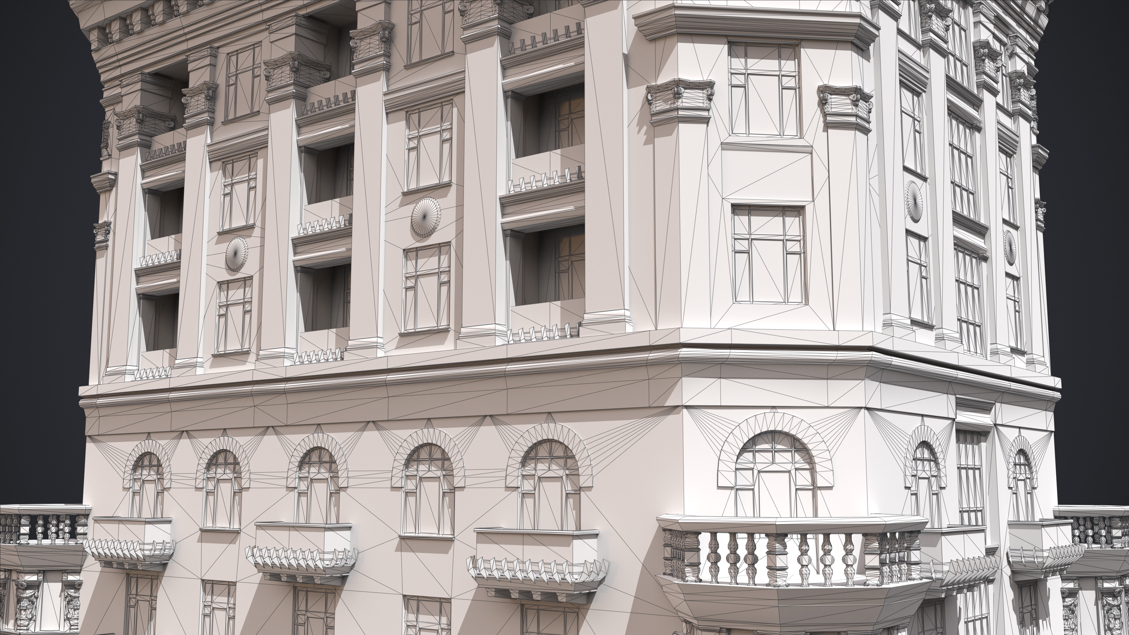 Stalinist Architecture Low-poly 3D model_14