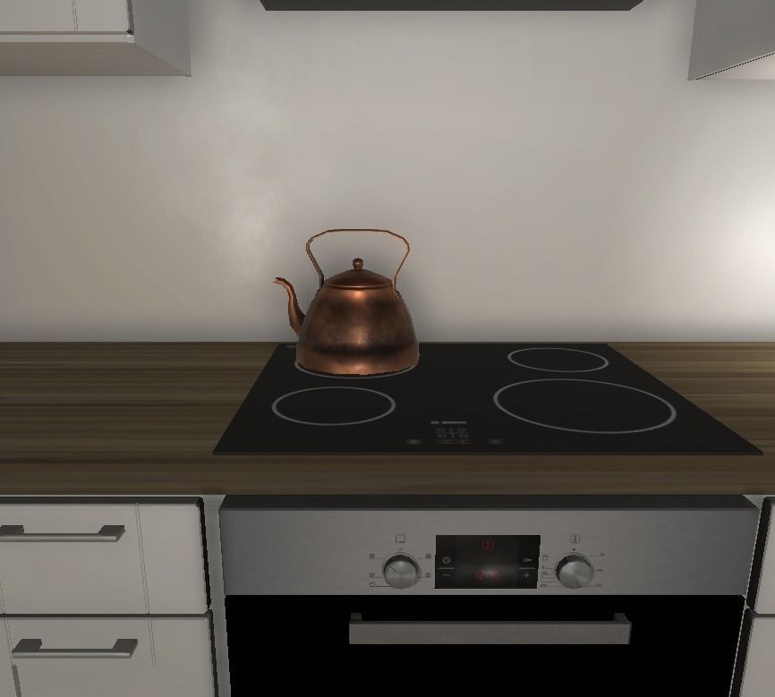 Coffee Pot Low-Poly PBR with steam and sound Low-poly 3D model_1