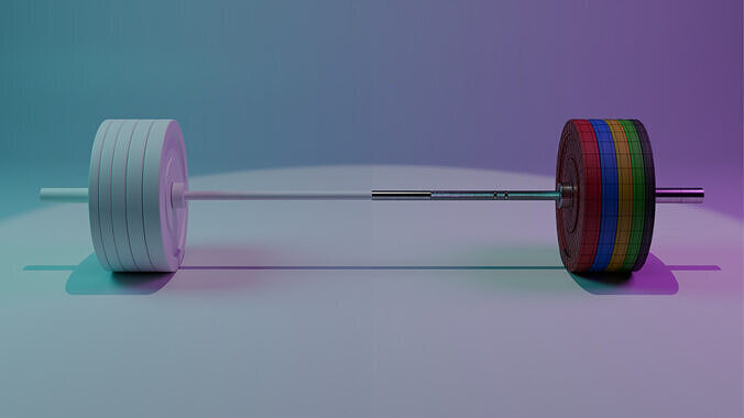Olympic Barbell Low-poly 3D model