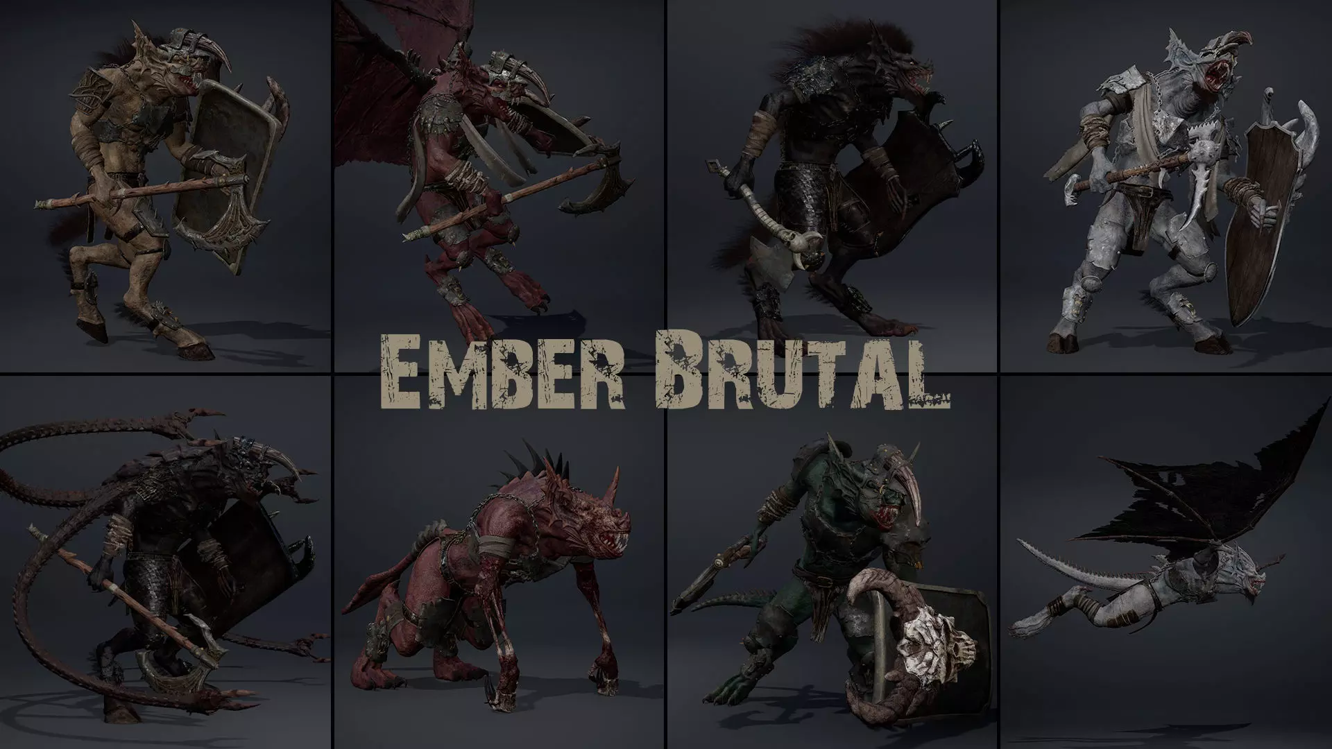 Ember Brutal Warrior Low-poly 3D model_0