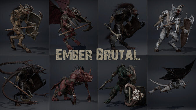 Ember Brutal Warrior Low-poly 3D model