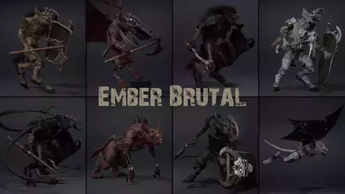 Ember Brutal Warrior Low-poly 3D model