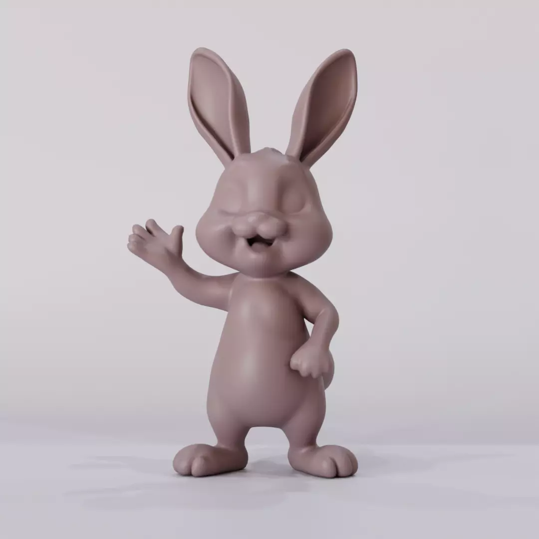 Cute Cartoon Rabbit Toy 3D Printable Model 3D print model_0