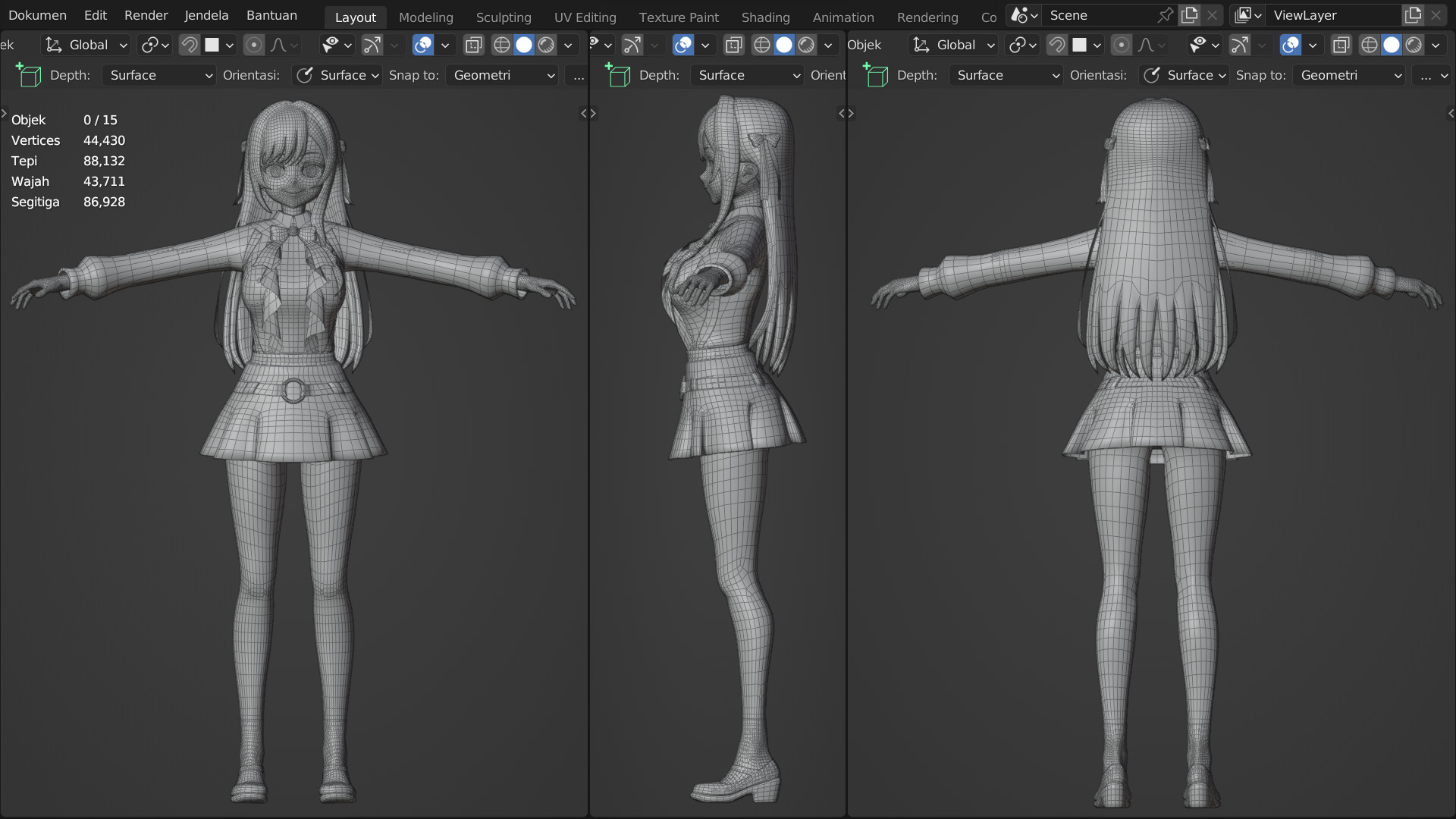 3D Character Alina Clover Low-poly 3D model_4