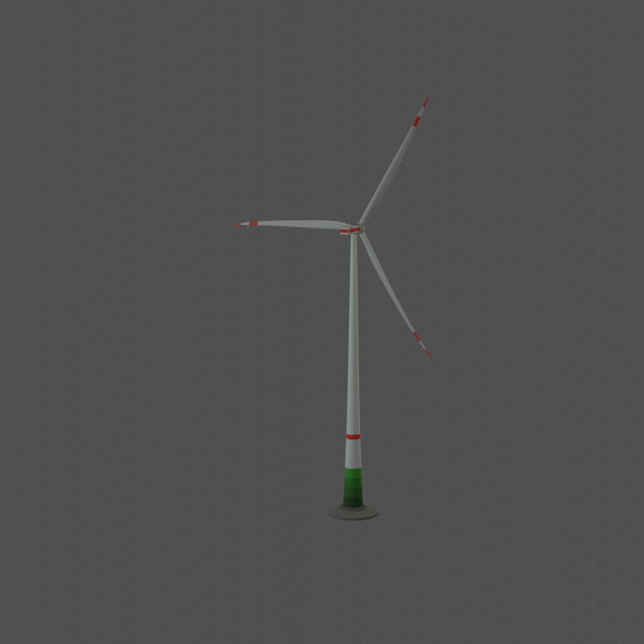 Wind turbine E1 H-163 RD 172m Animation and Foundation Low-poly 3D model_40