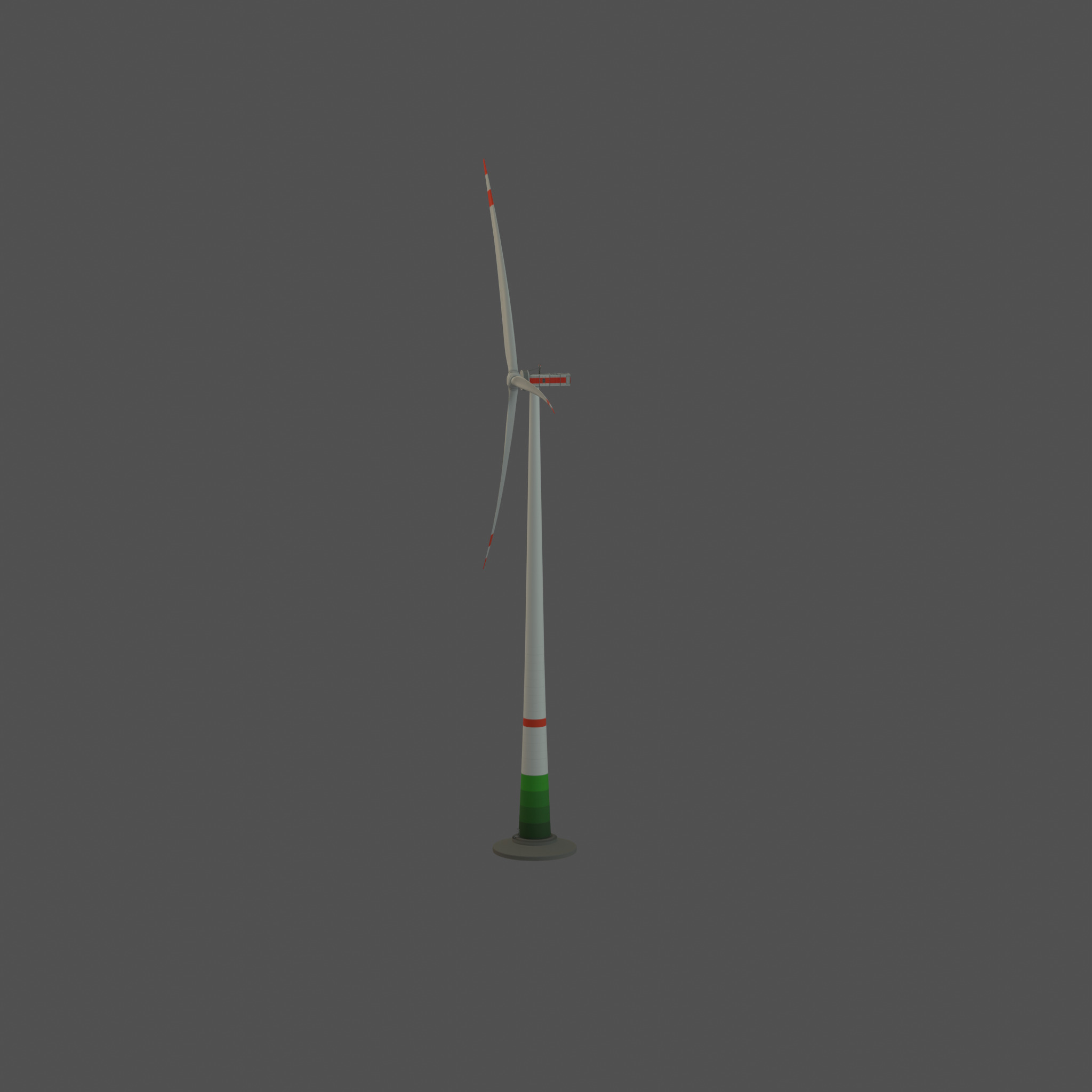 Wind turbine E1 H-163 RD 172m Animation and Foundation Low-poly 3D model_23