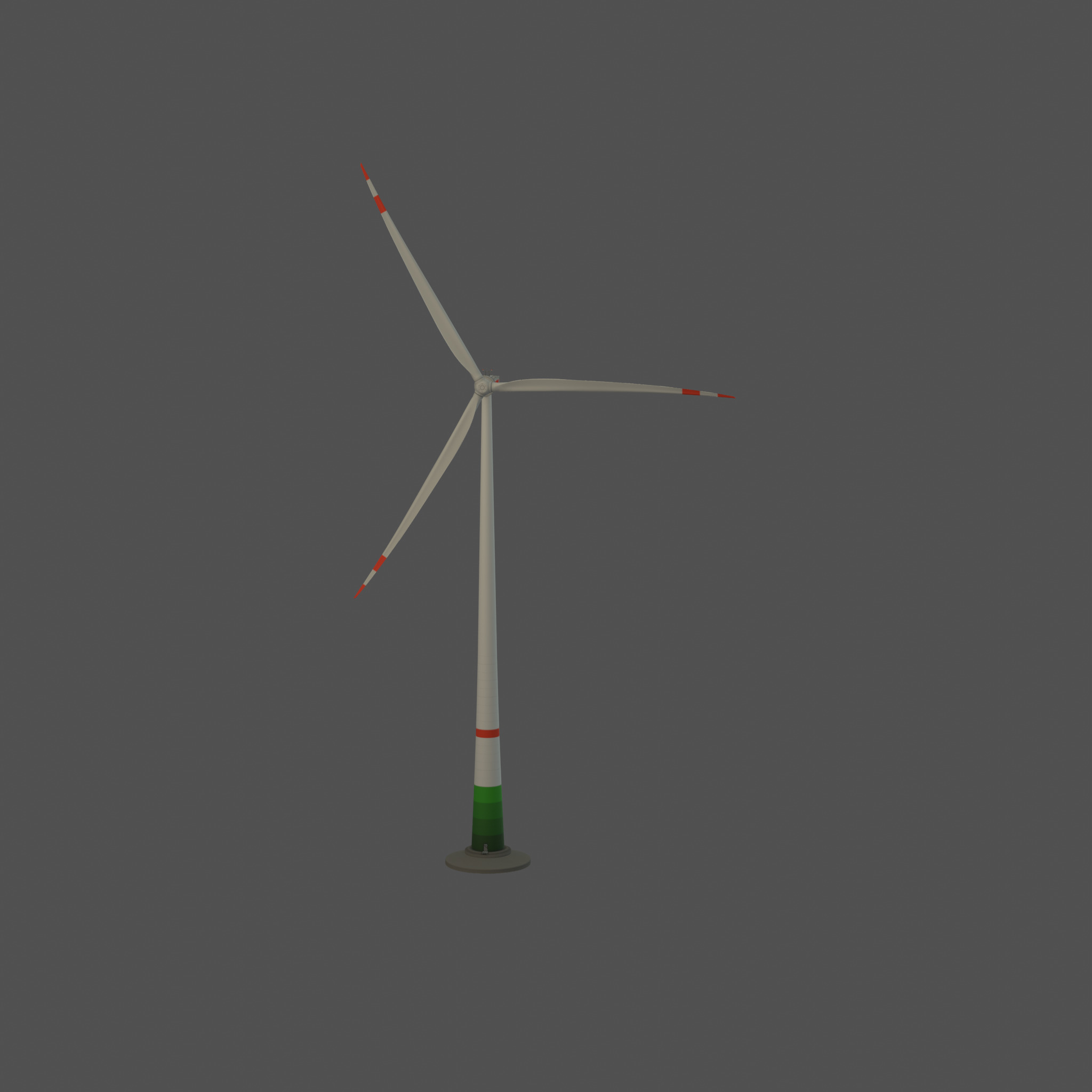 Wind turbine E1 H-163 RD 172m Animation and Foundation Low-poly 3D model_62