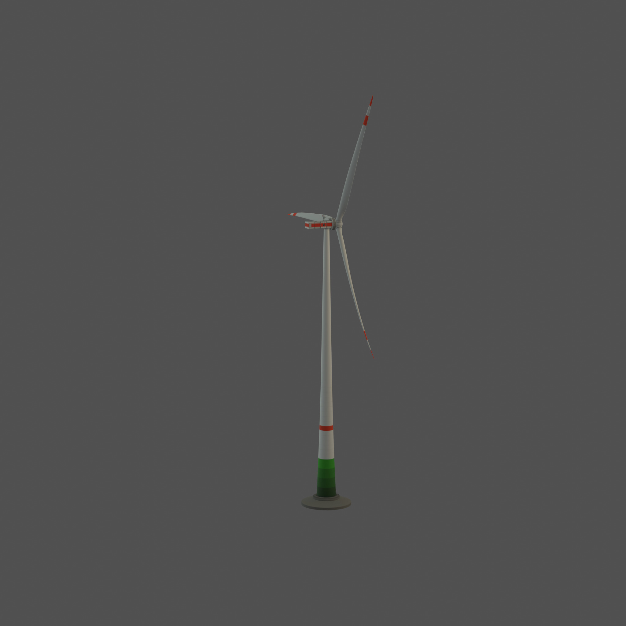 Wind turbine E1 H-163 RD 172m Animation and Foundation Low-poly 3D model_46