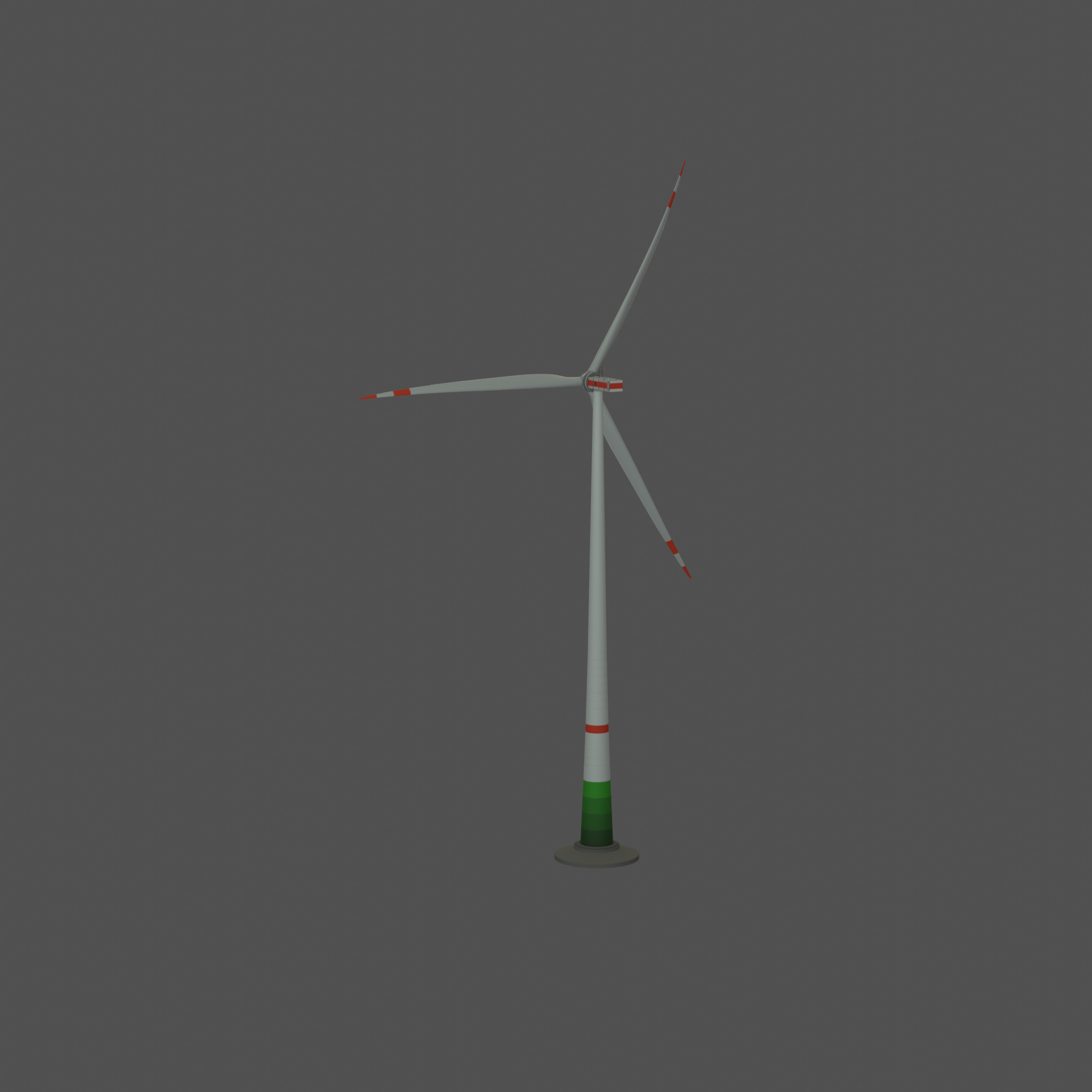 Wind turbine E1 H-163 RD 172m Animation and Foundation Low-poly 3D model_33