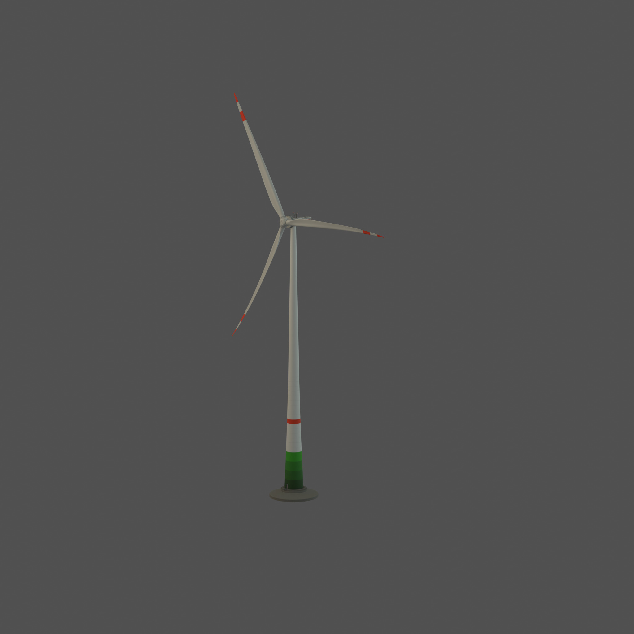 Wind turbine E1 H-163 RD 172m Animation and Foundation Low-poly 3D model_68