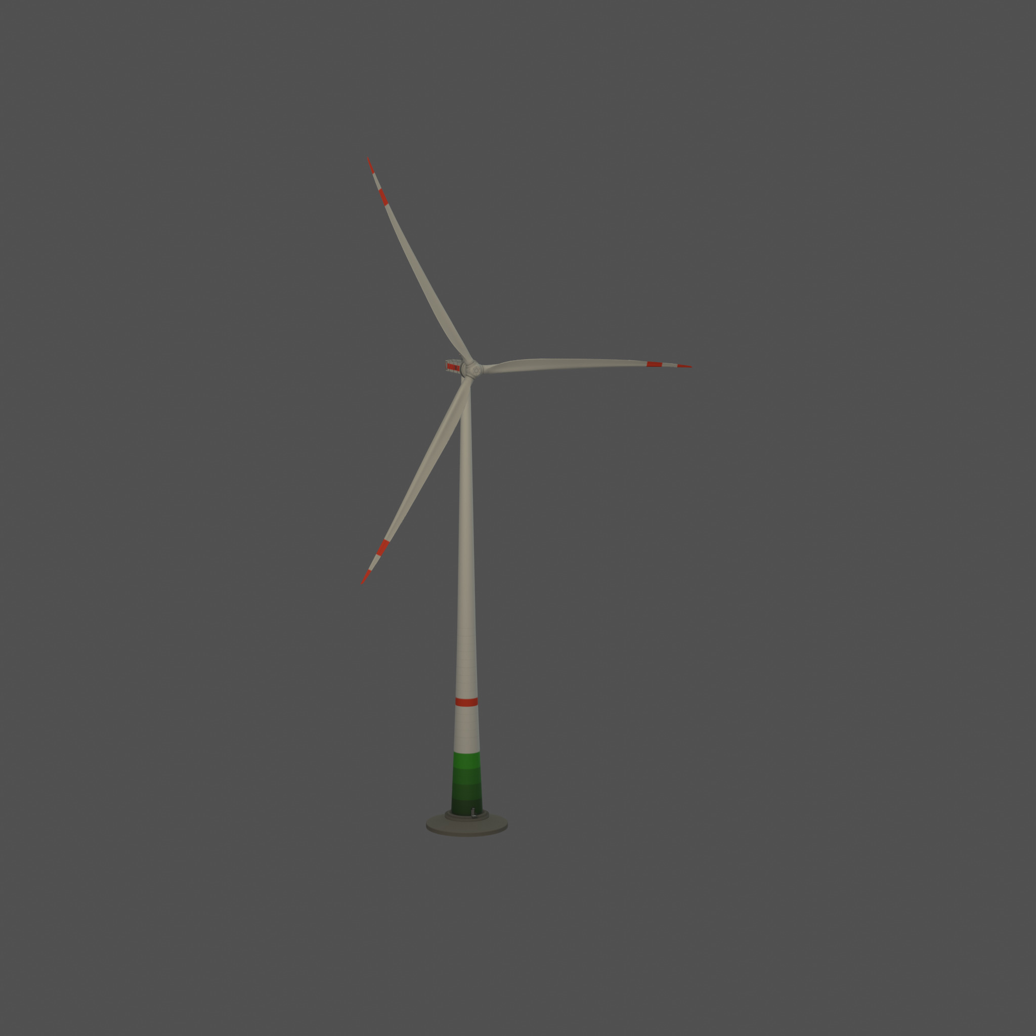 Wind turbine E1 H-163 RD 172m Animation and Foundation Low-poly 3D model_58