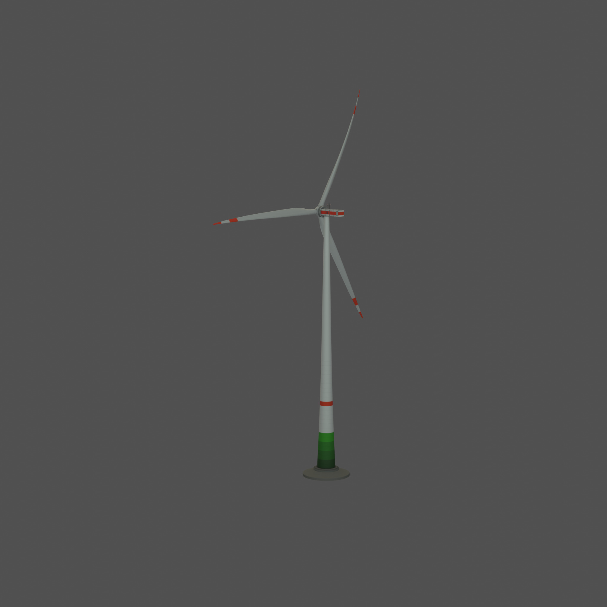 Wind turbine E1 H-163 RD 172m Animation and Foundation Low-poly 3D model_30