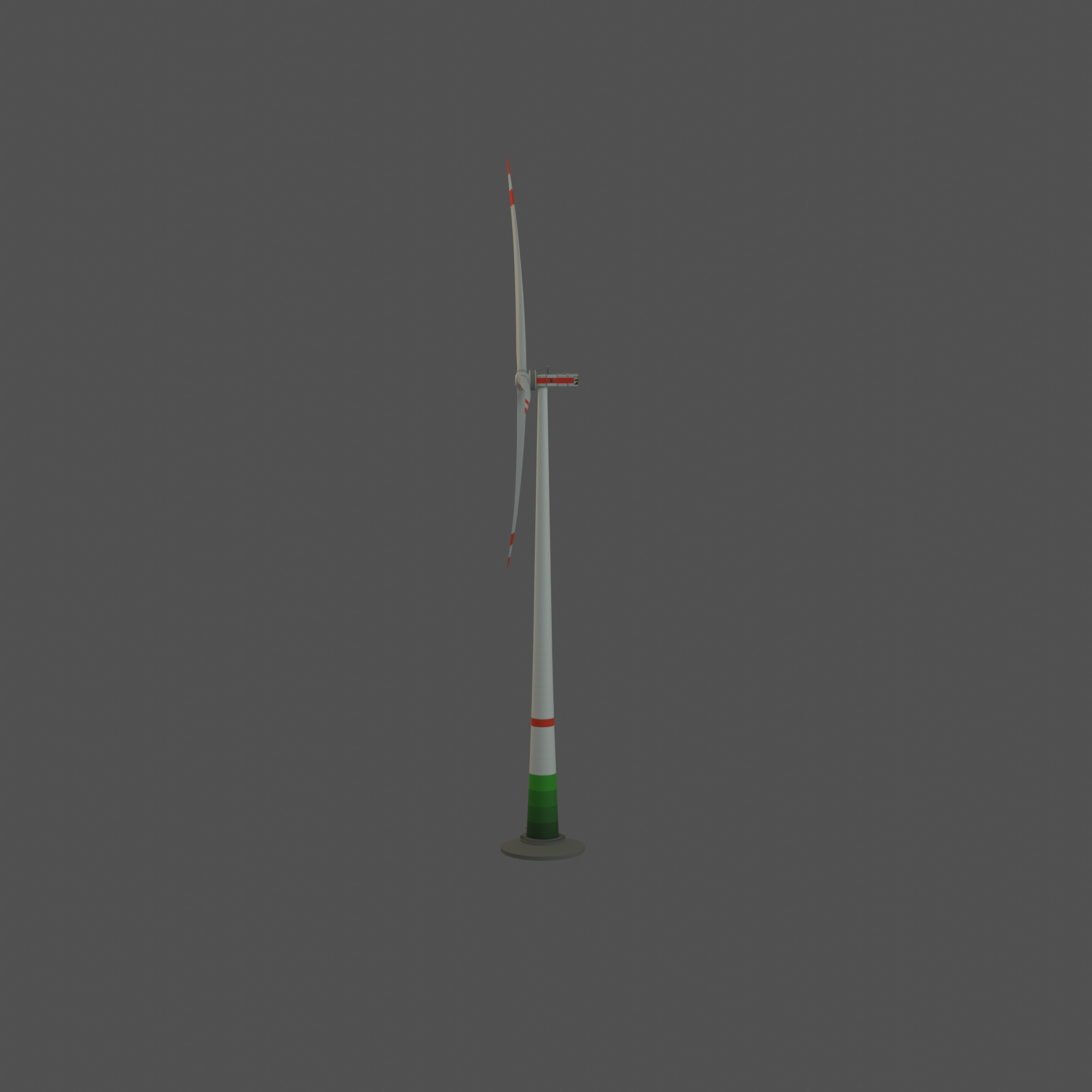 Wind turbine E1 H-163 RD 172m Animation and Foundation Low-poly 3D model_24