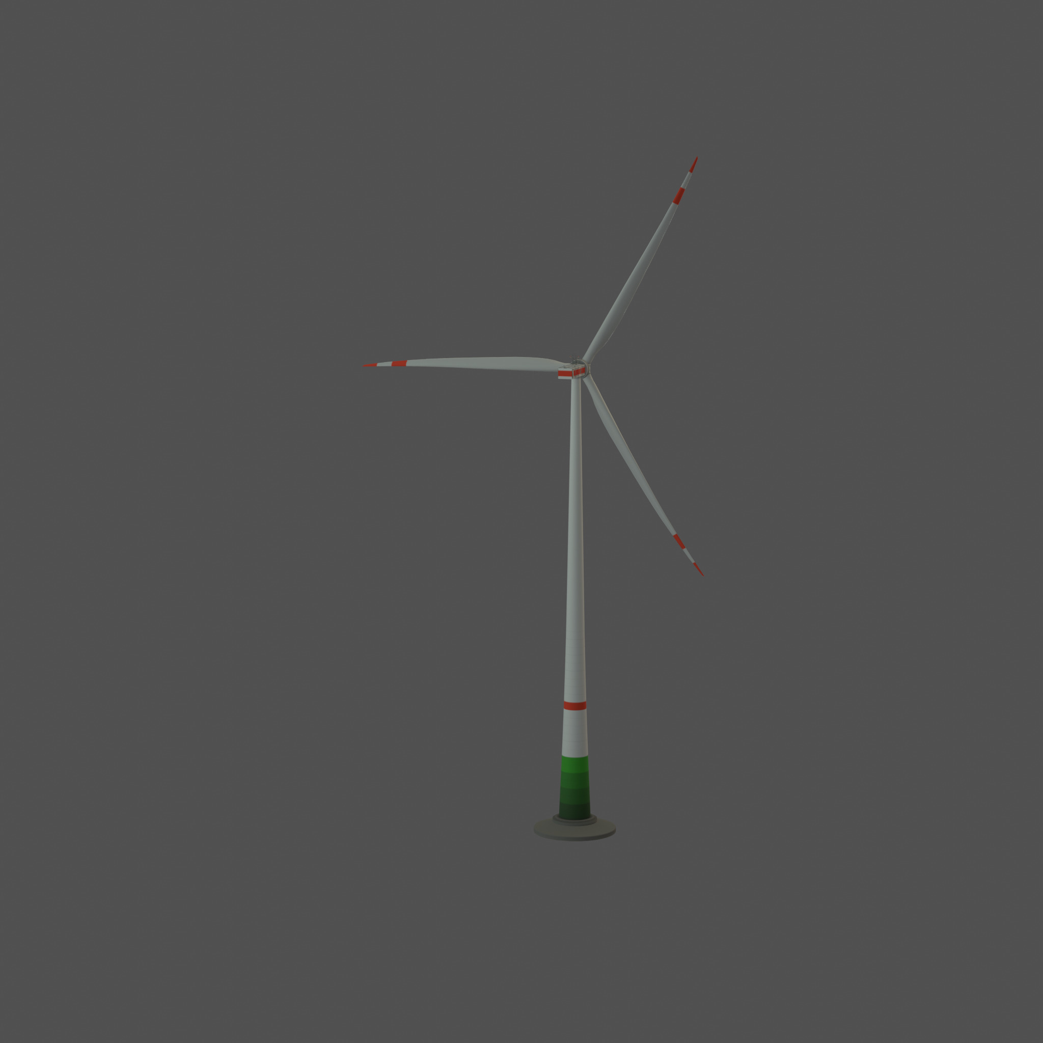Wind turbine E1 H-163 RD 172m Animation and Foundation Low-poly 3D model_39