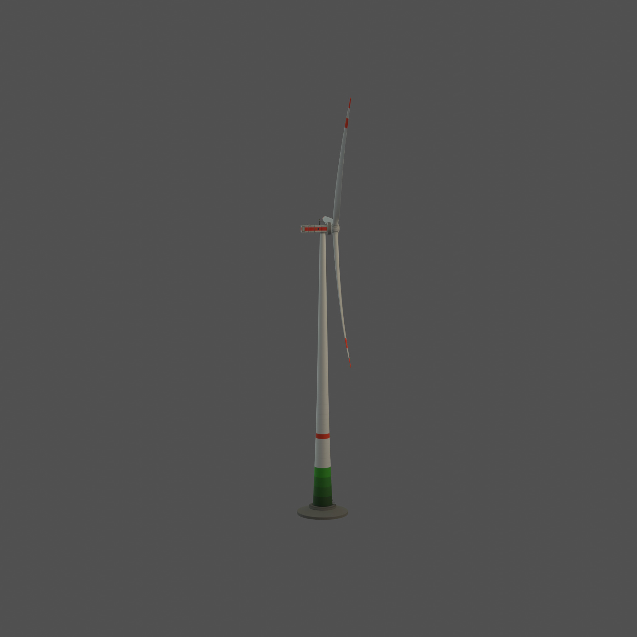 Wind turbine E1 H-163 RD 172m Animation and Foundation Low-poly 3D model_48