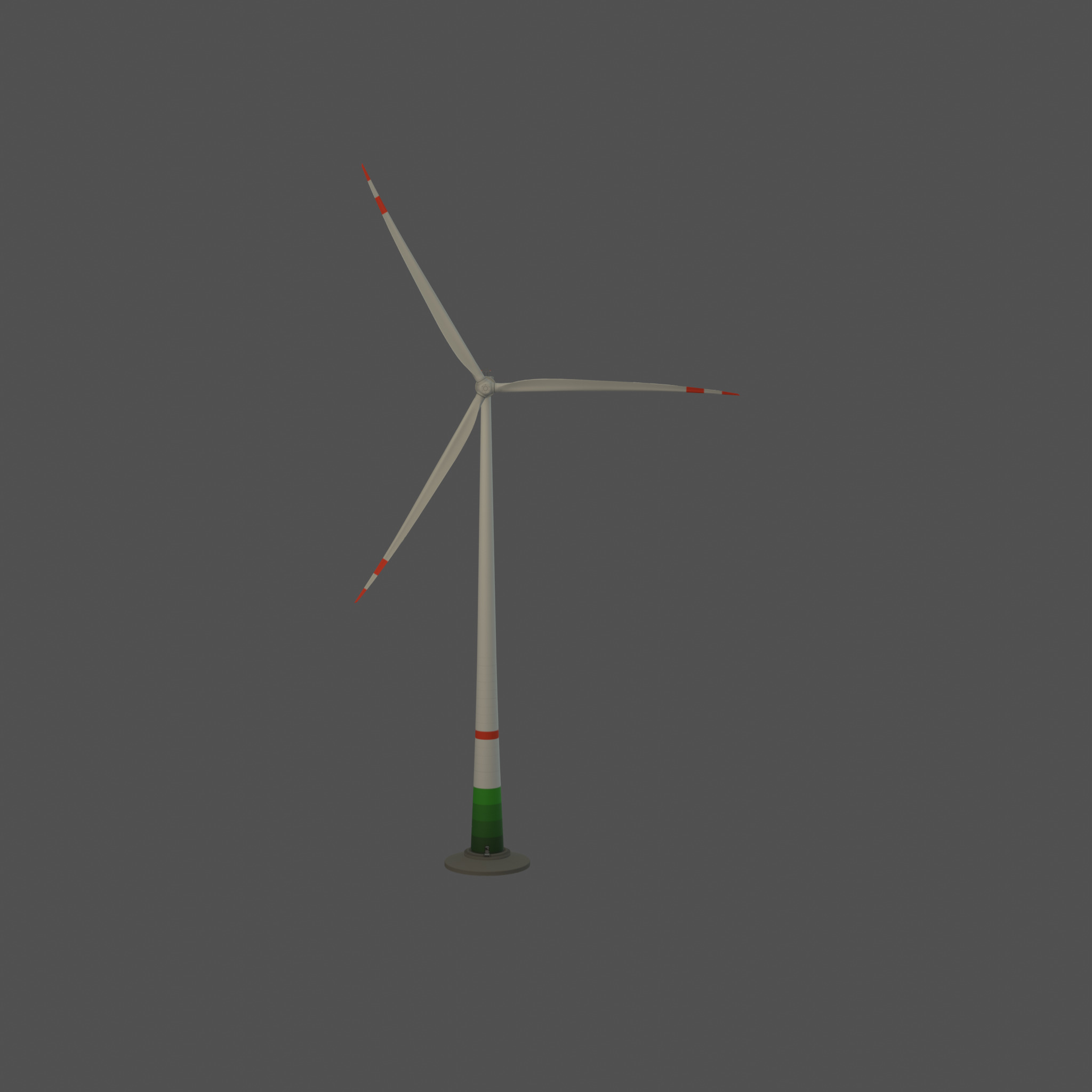 Wind turbine E1 H-163 RD 172m Animation and Foundation Low-poly 3D model_61