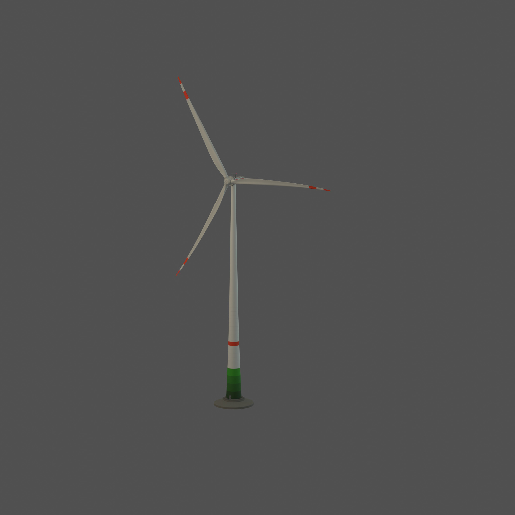 Wind turbine E1 H-163 RD 172m Animation and Foundation Low-poly 3D model_65