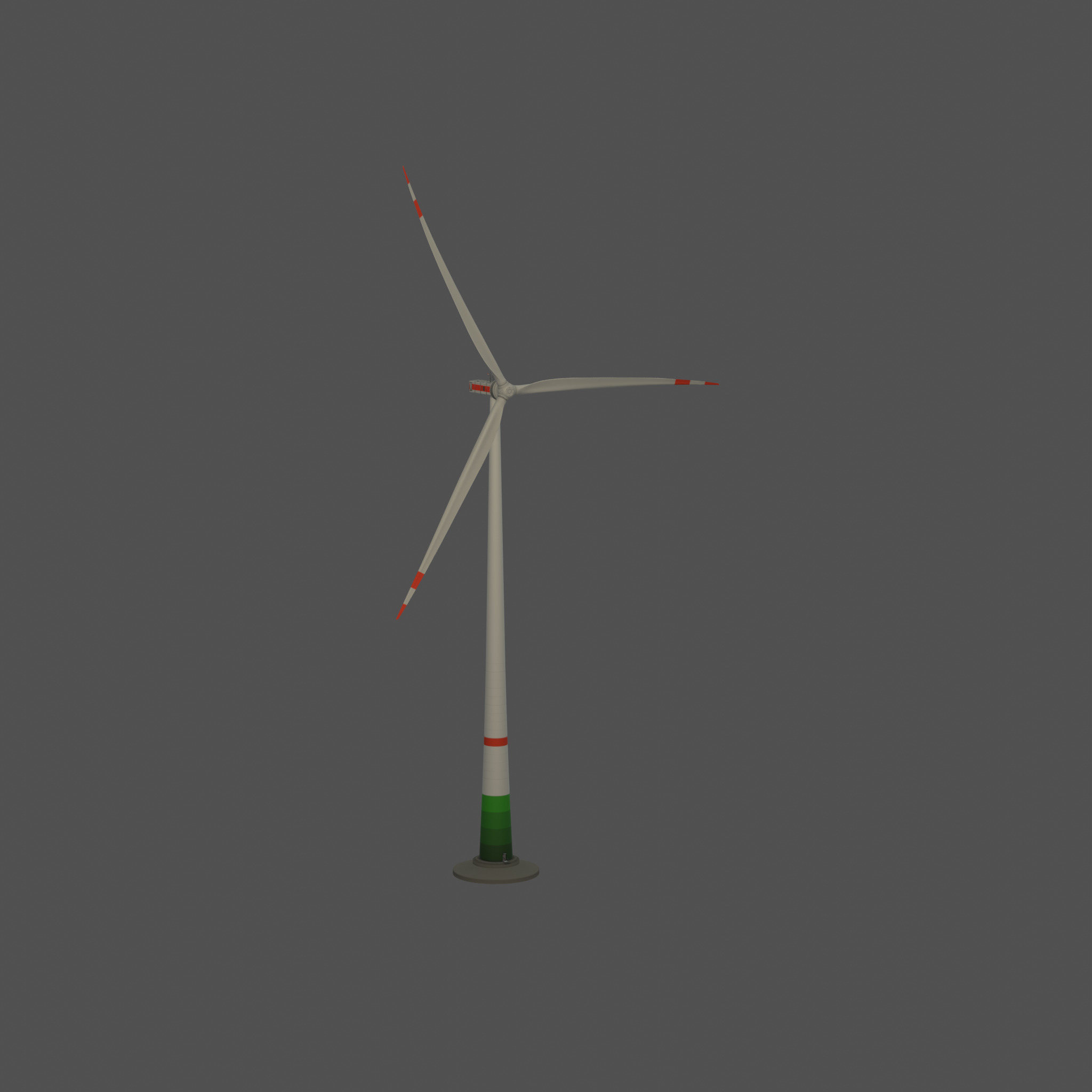 Wind turbine E1 H-163 RD 172m Animation and Foundation Low-poly 3D model_57