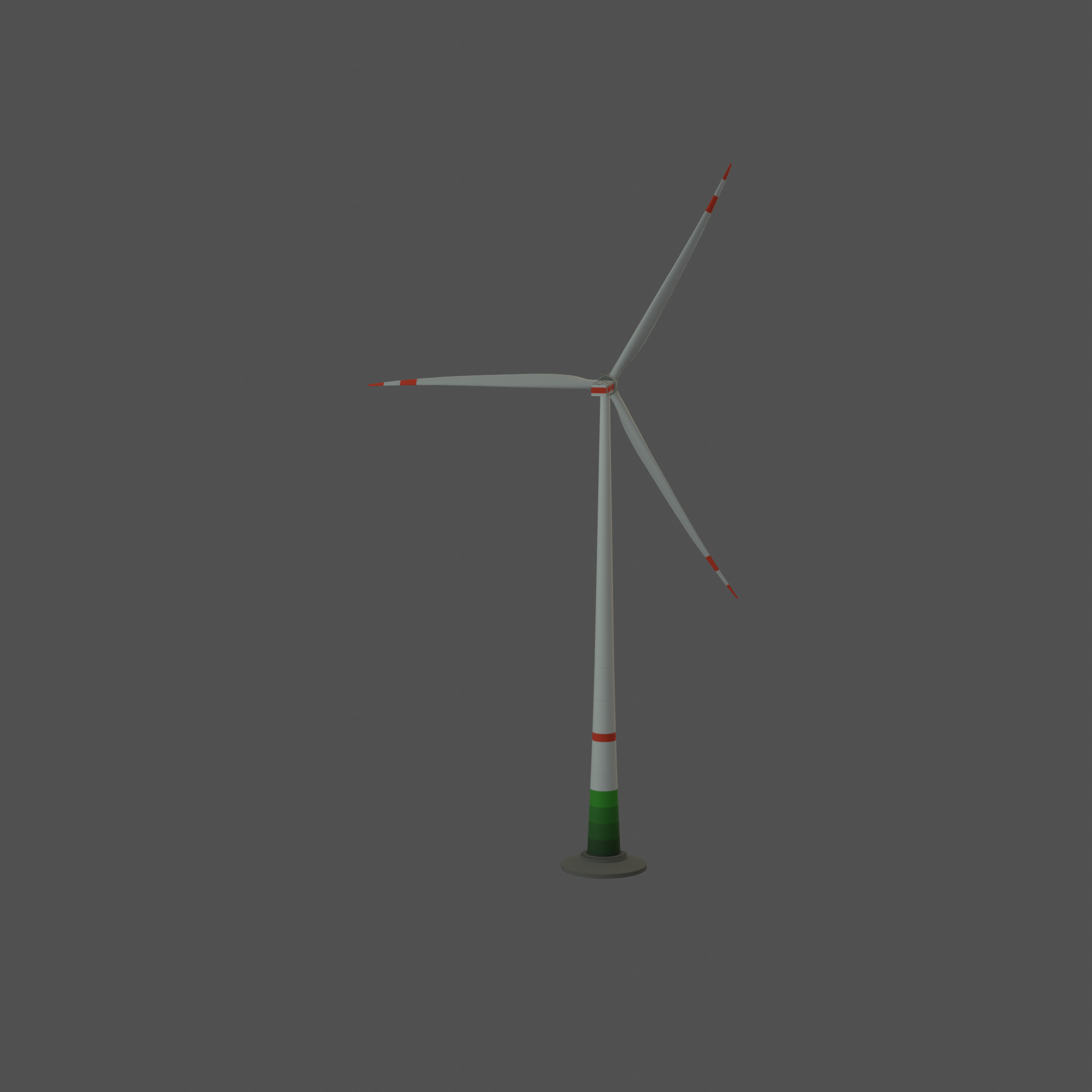 Wind turbine E1 H-163 RD 172m Animation and Foundation Low-poly 3D model_38