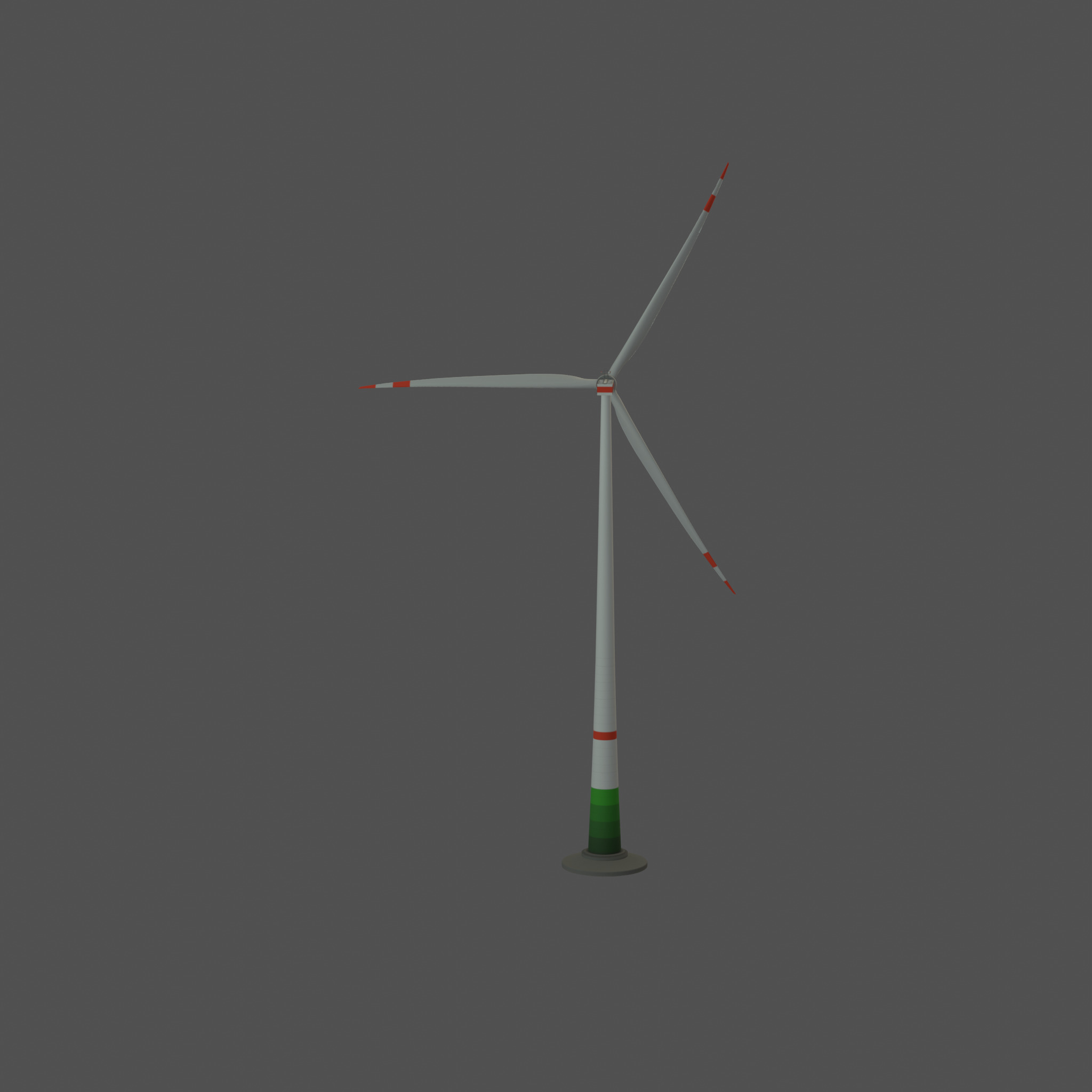 Wind turbine E1 H-163 RD 172m Animation and Foundation Low-poly 3D model_37