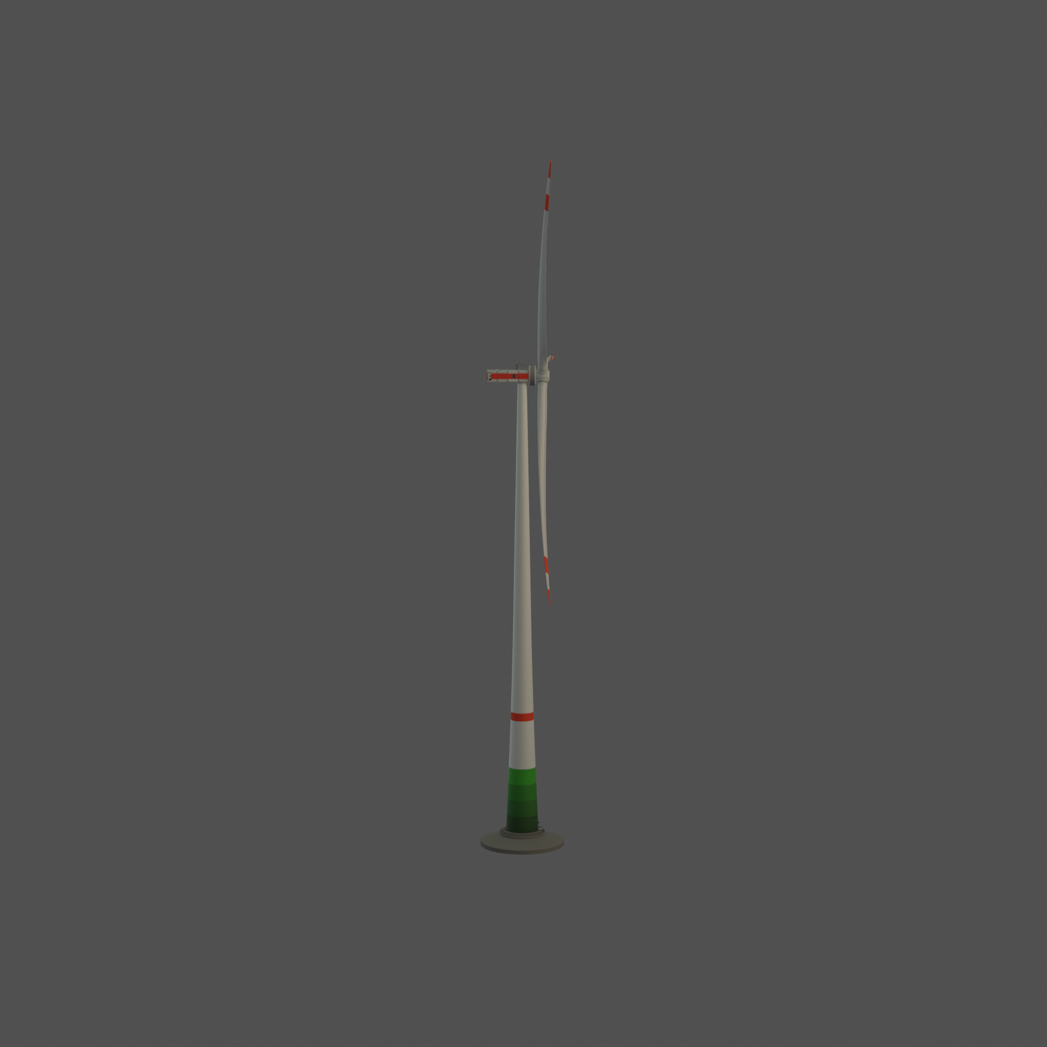 Wind turbine E1 H-163 RD 172m Animation and Foundation Low-poly 3D model_49