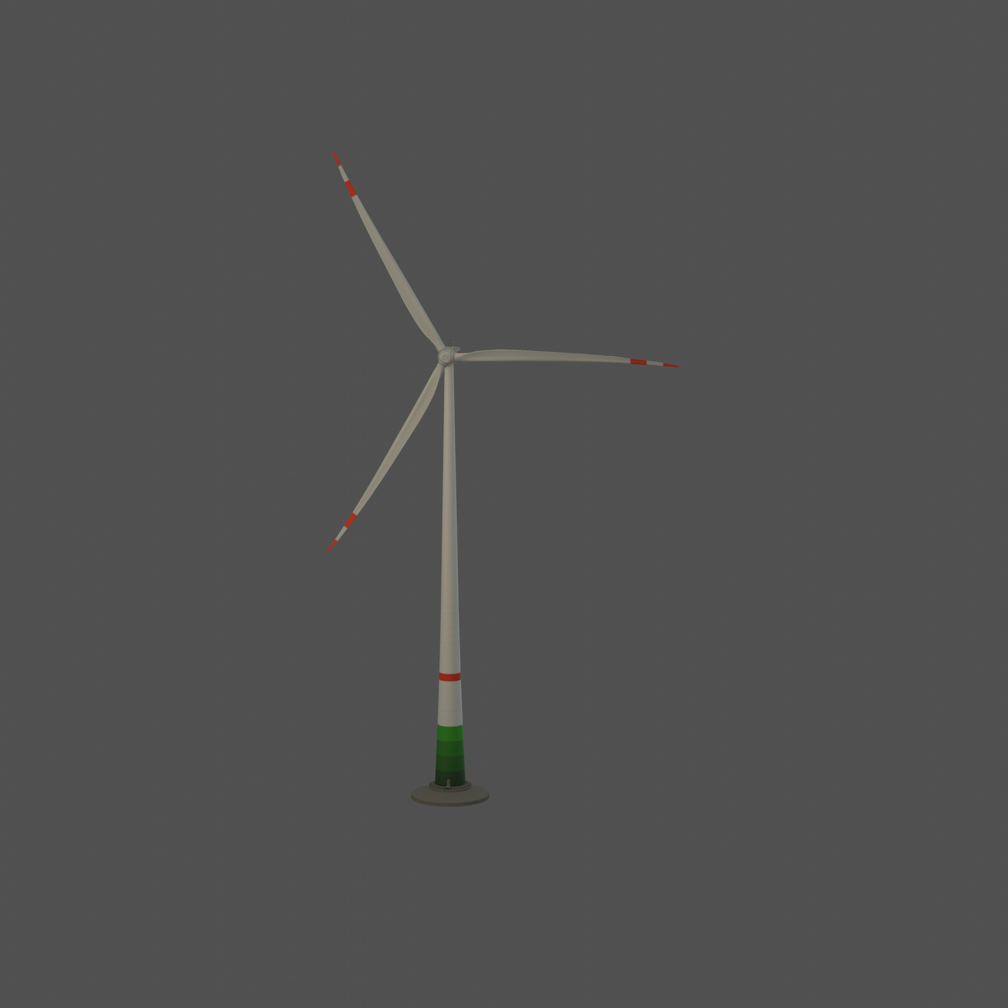 Wind turbine E1 H-163 RD 172m Animation and Foundation Low-poly 3D model_32