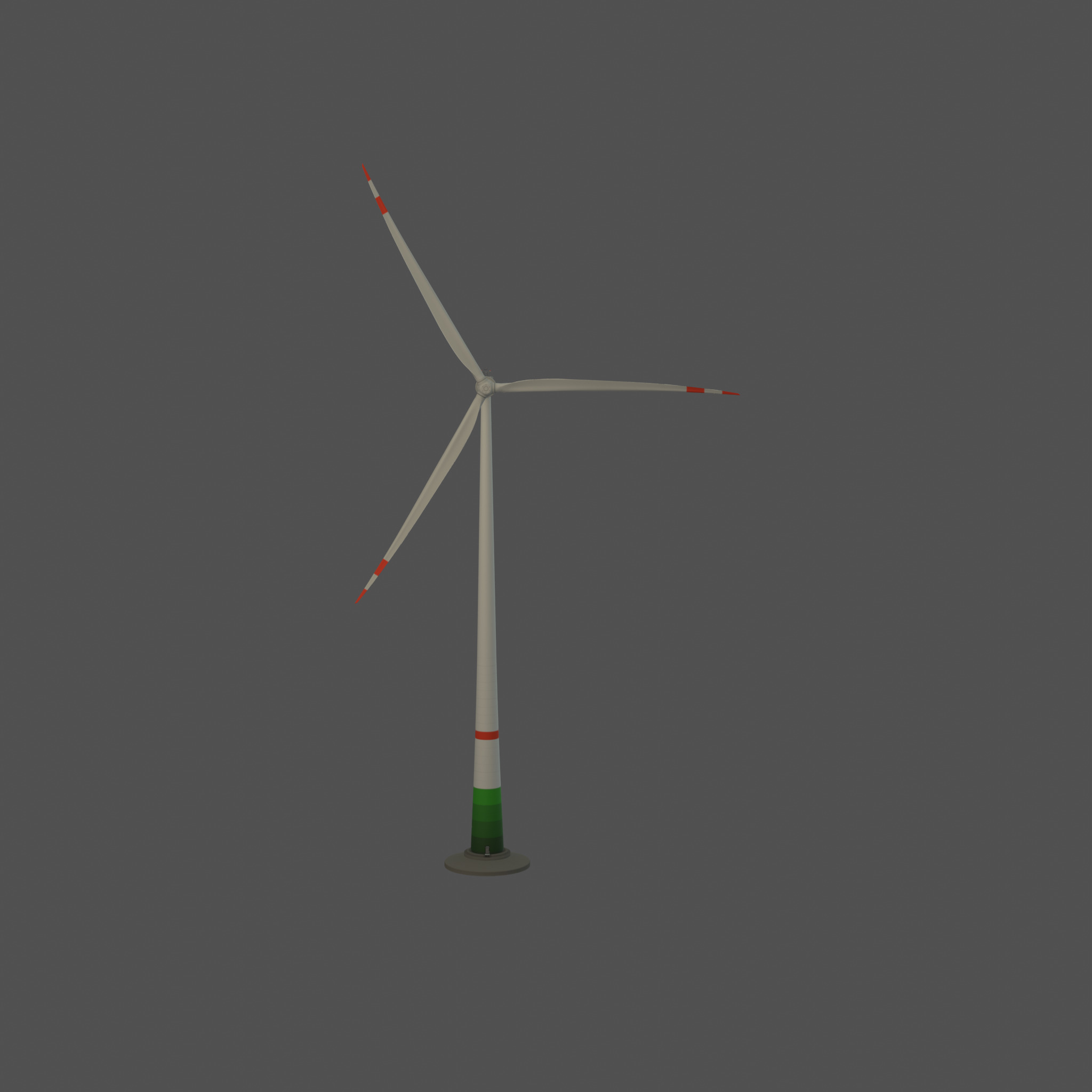 Wind turbine E1 H-163 RD 172m Animation and Foundation Low-poly 3D model_21
