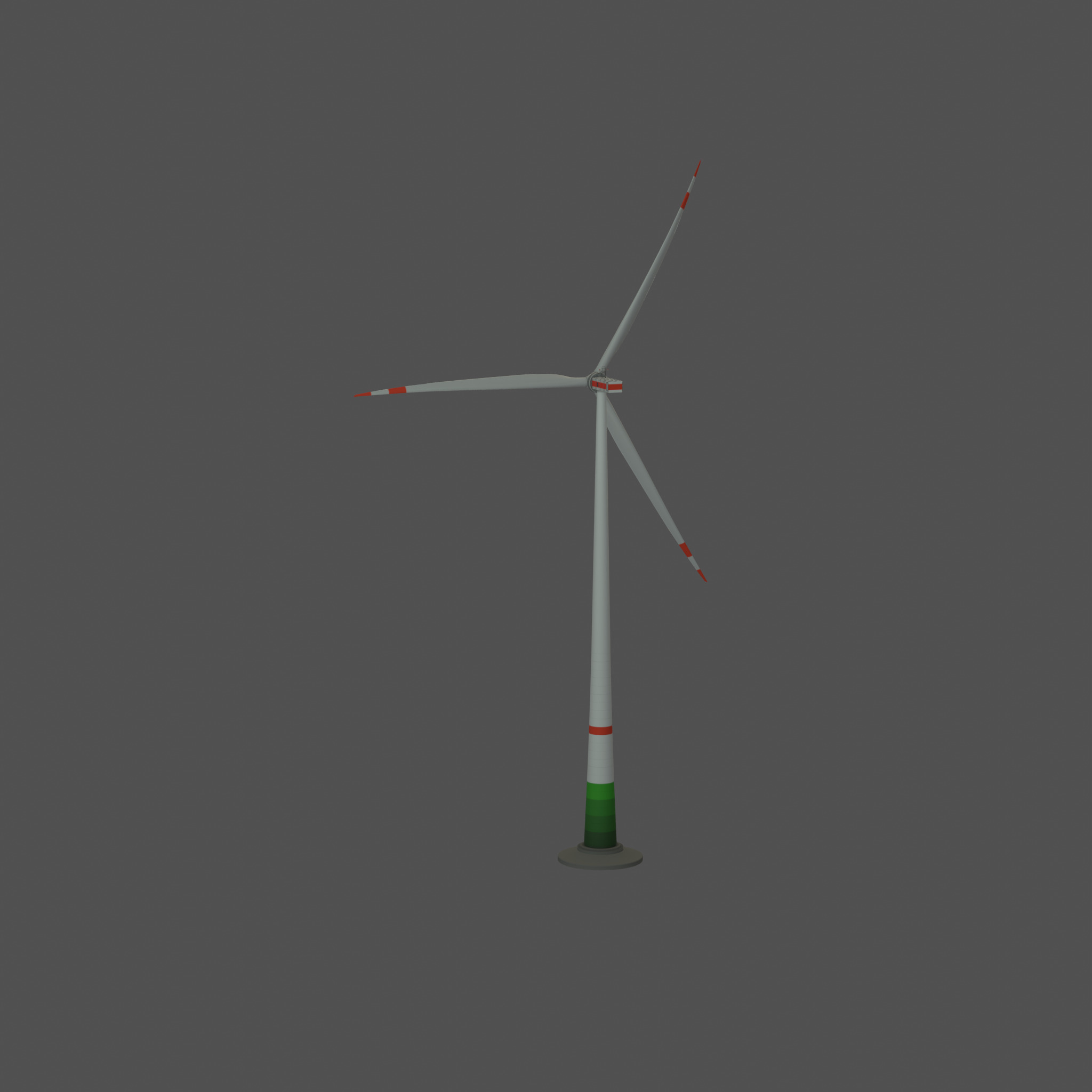 Wind turbine E1 H-163 RD 172m Animation and Foundation Low-poly 3D model_34