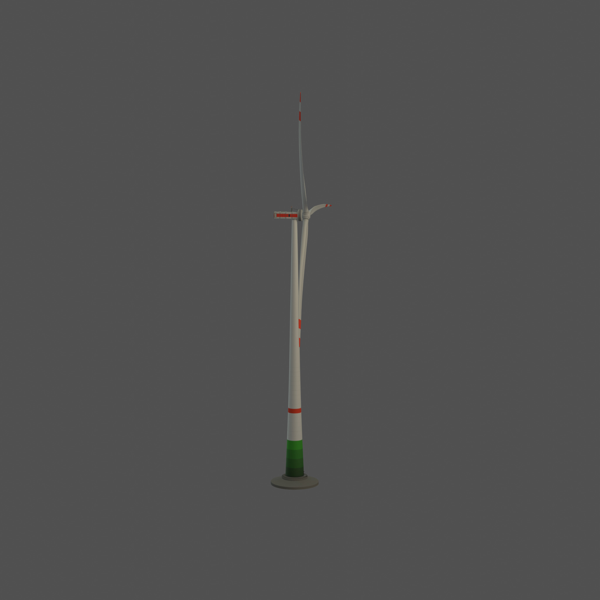 Wind turbine E1 H-163 RD 172m Animation and Foundation Low-poly 3D model_50