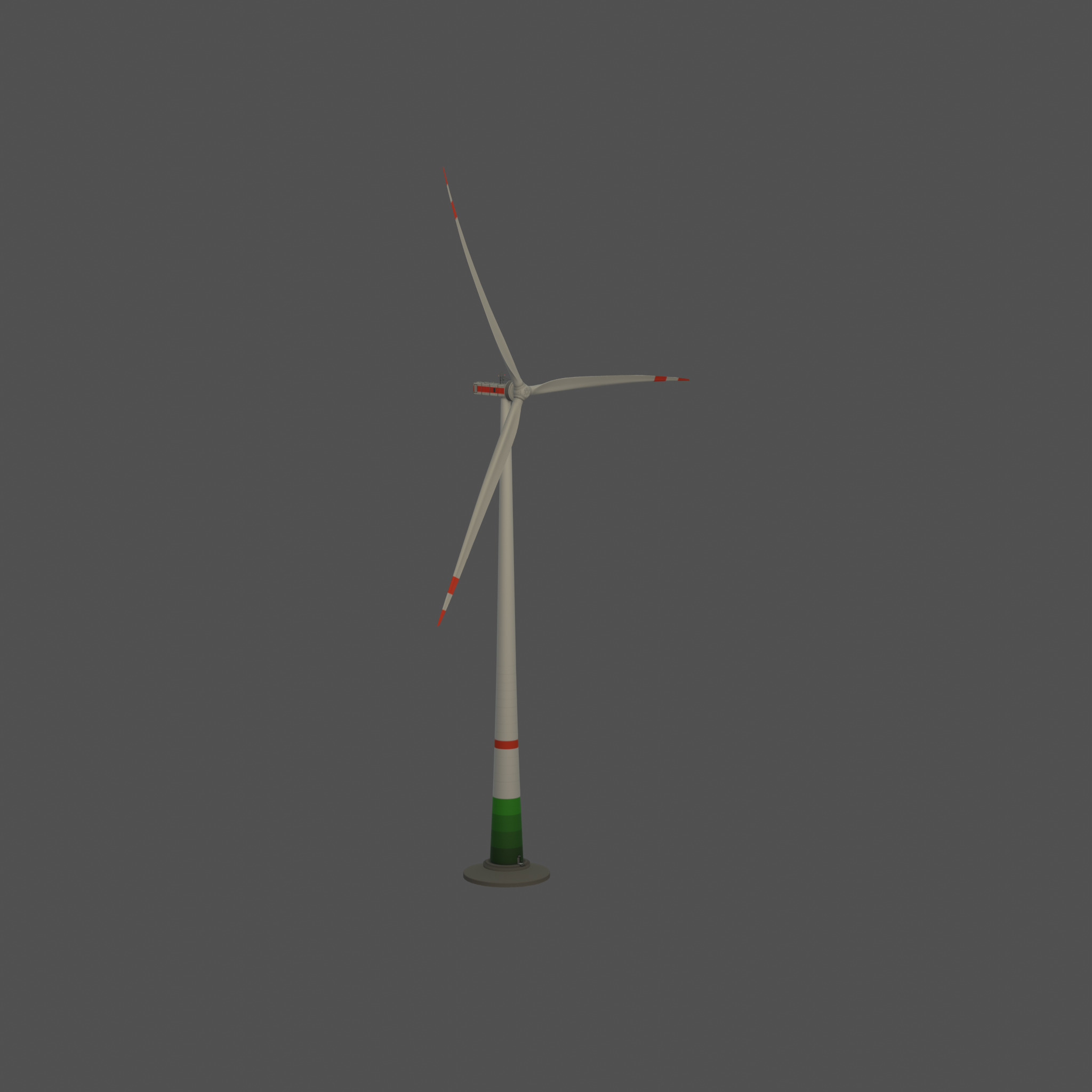 Wind turbine E1 H-163 RD 172m Animation and Foundation Low-poly 3D model_55