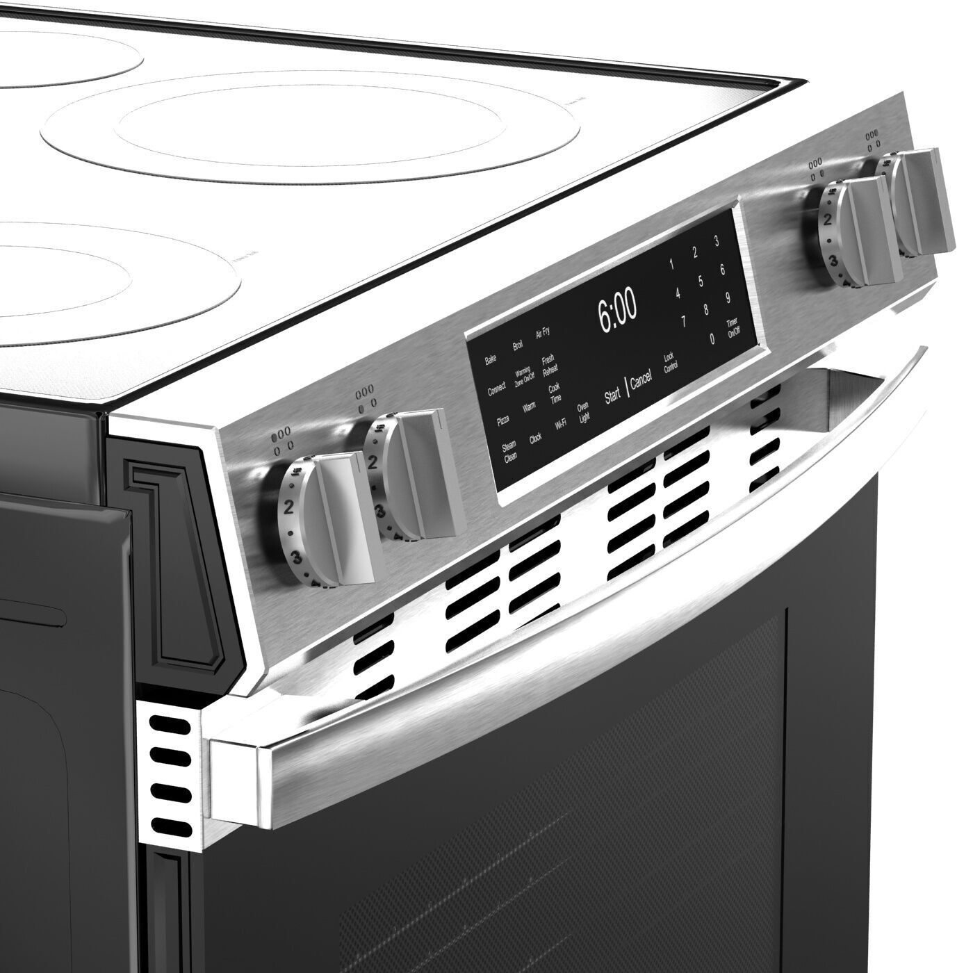 GE Slide In Electric Convection Range No Preheat Oven Tray 3D model_4