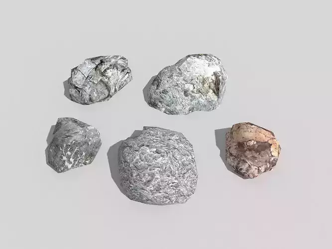 low poly rocks collection 2 group of